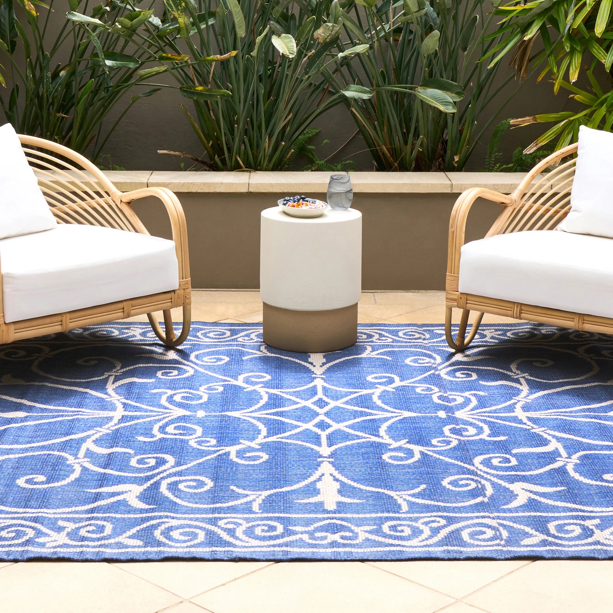 1 Common Ground Rugs Portman Romy 170x120cm - Small Outdoor Rug - Blue, 1 of 8
