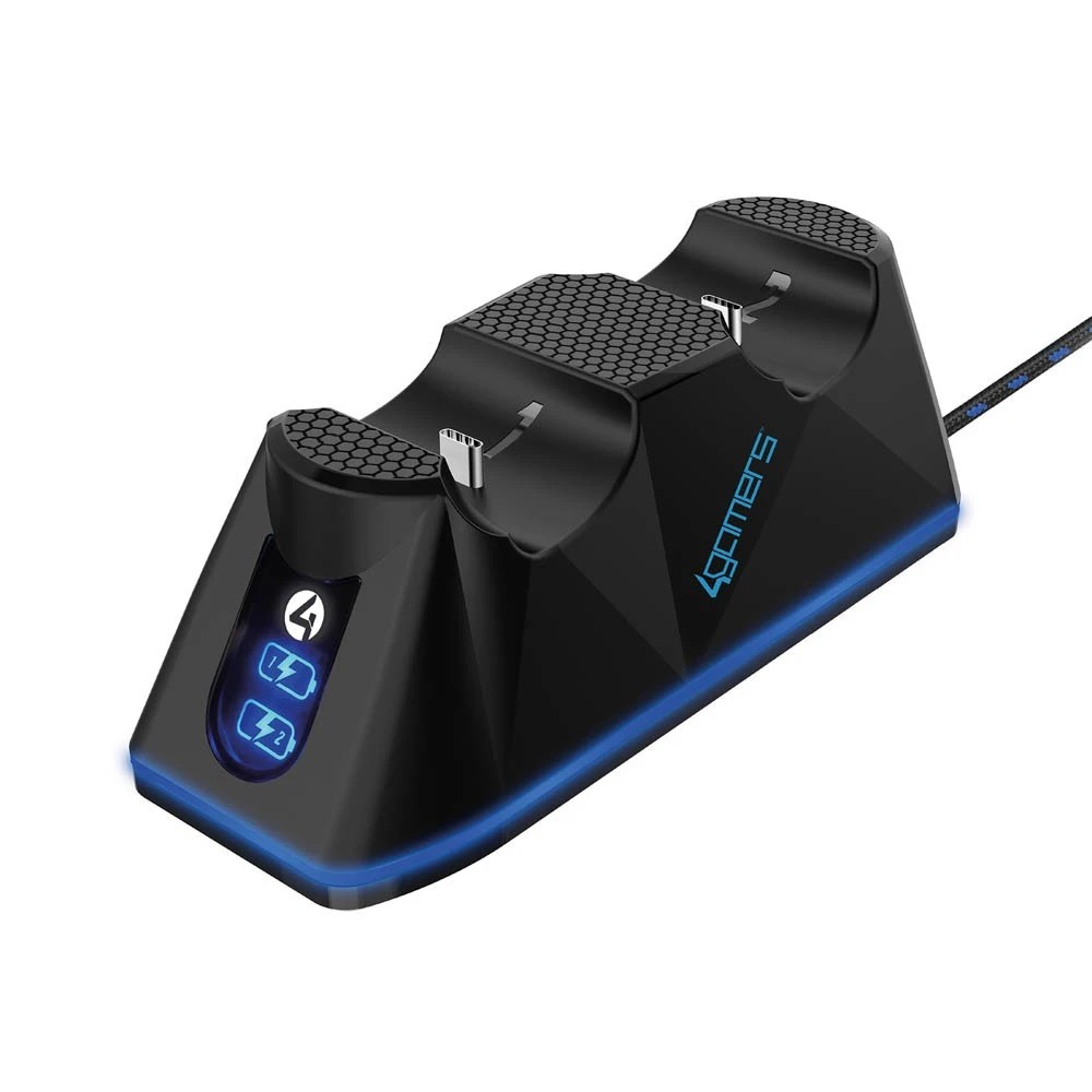 4 4Gamers PS5 Twin DualSense Wireless Controller Charging Dock - Black, 4 of 5