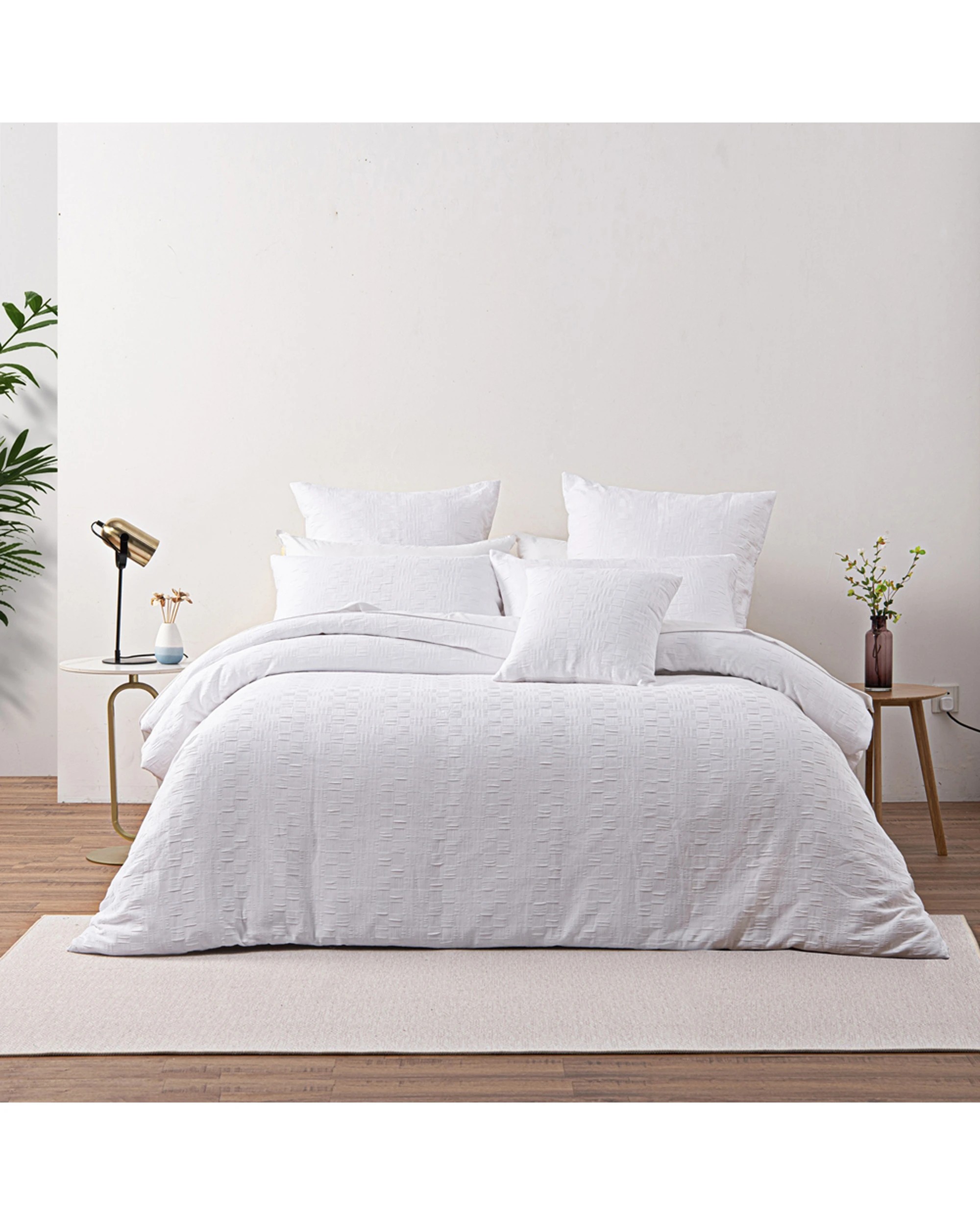 1 Bianca Cosmo King Polyester Quilt Cover Set - White, 1 of 4