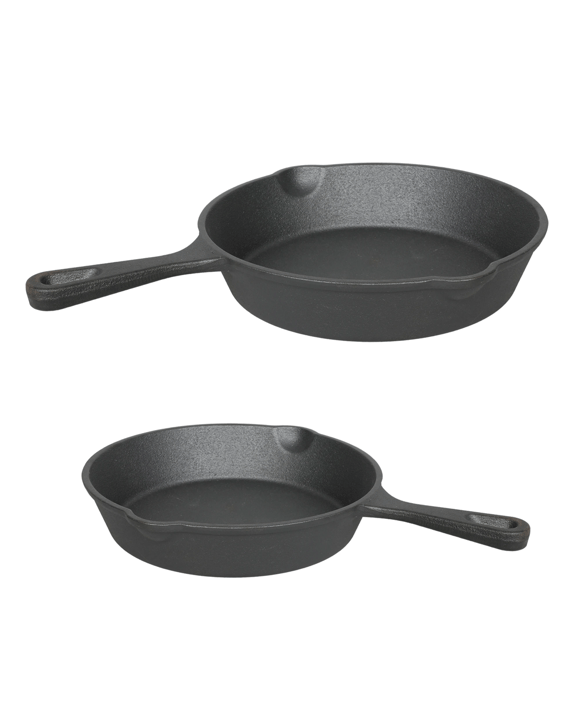 Toque 21Cm And 27Cm Cast Iron Frying Pan Set