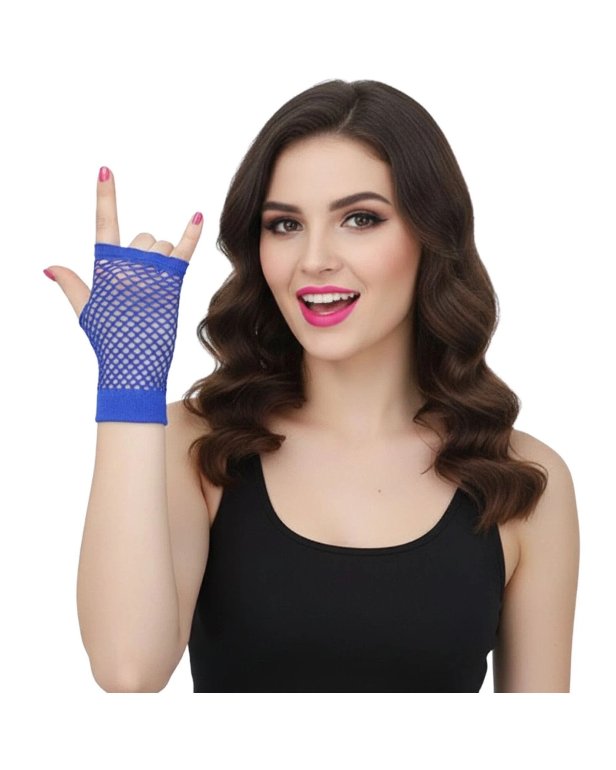 2 BR Costumes Fingerless Fishnet Gloves for Costume Parties 24 Pair Bulk Pack, 2 of 2