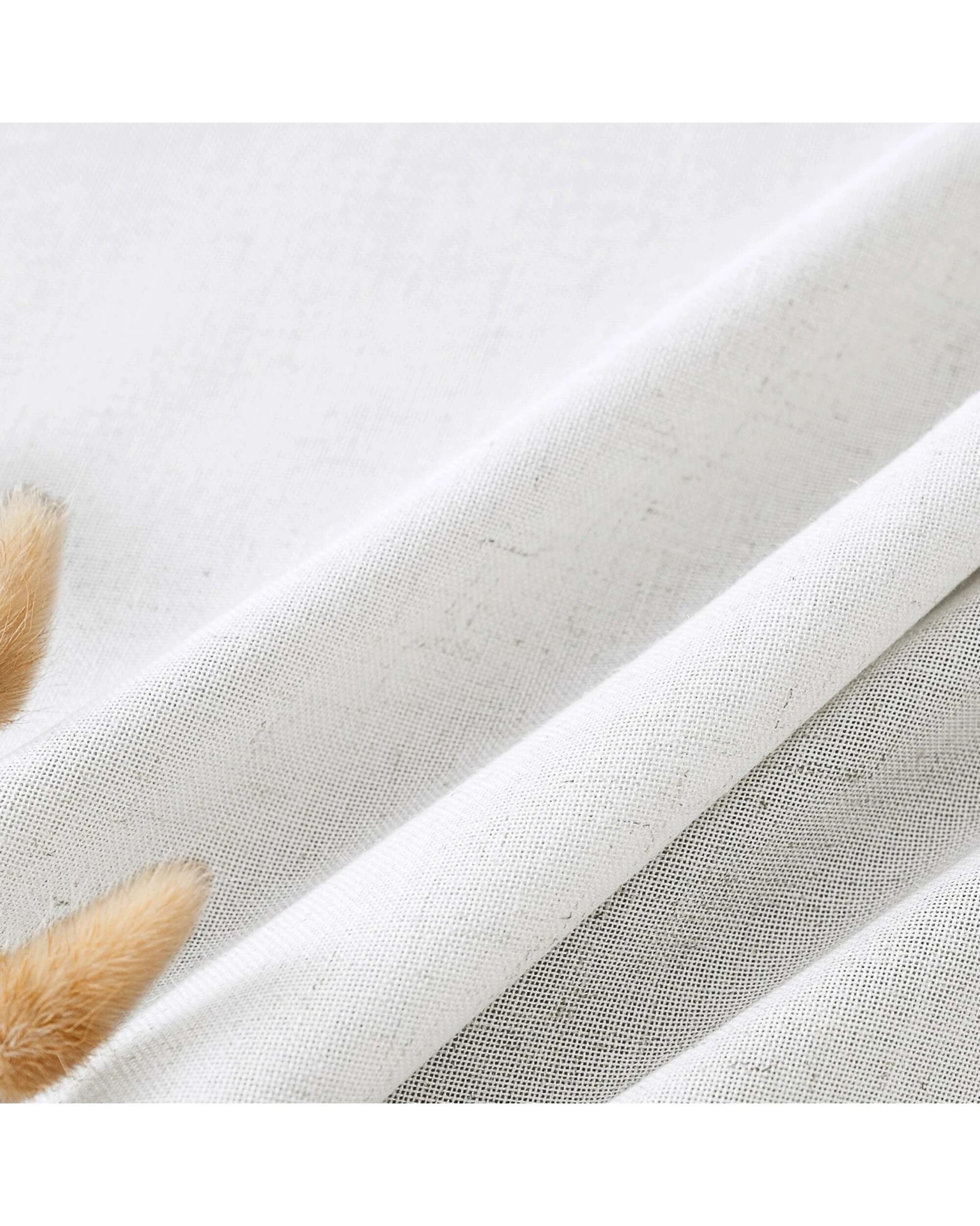 4 Smarcute Linen Blended Grommet Curtain - 2X 132x213cm - White, 4 of 4