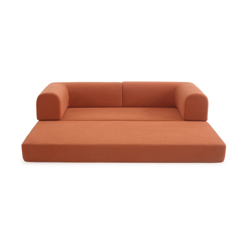 2 Zzz Atelier Luna Modular Convertible Sofa Bed - Brown, 2 of 9