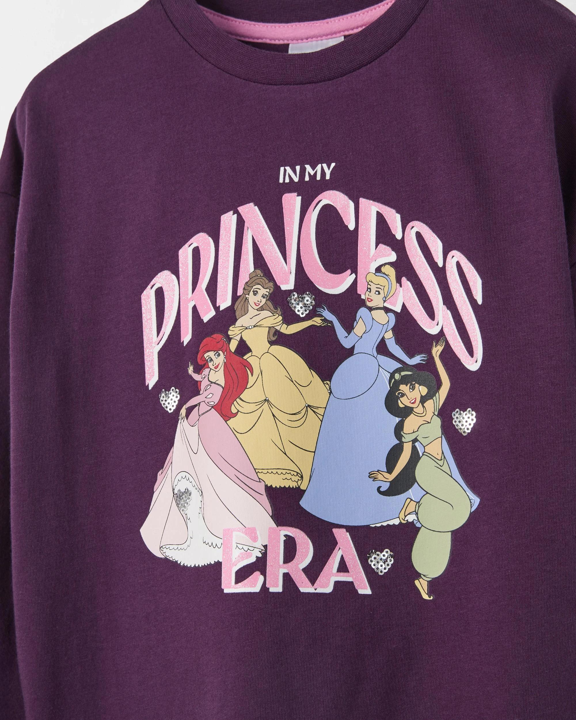 2 Disney Princess Australian Cotton Long Sleeve Oversized Top BURGUNDY, 2 of 2