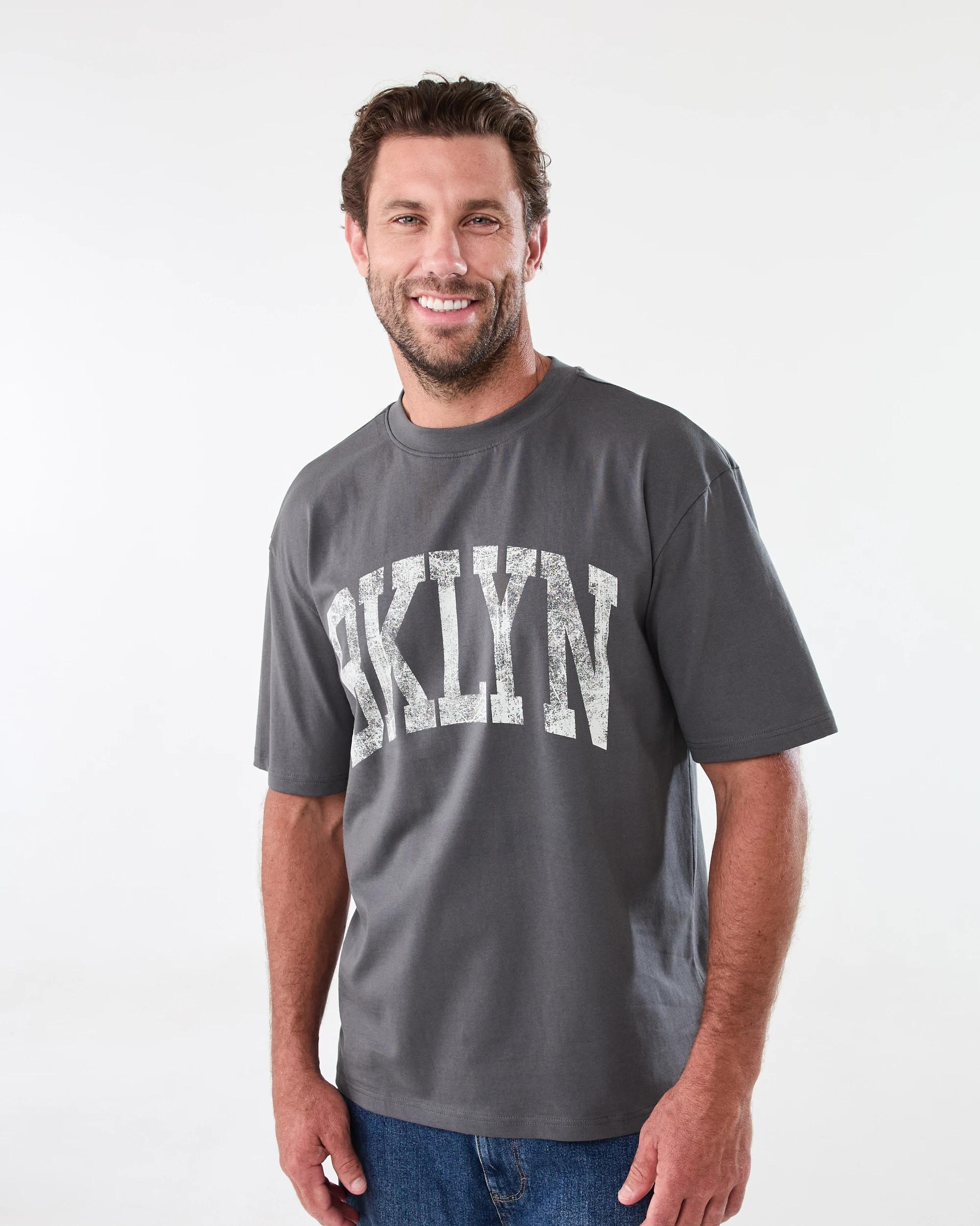 1 Oversized Printed T-shirt Gry Bky, 1 of 6