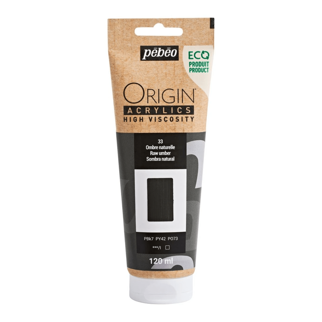 1 Pebeo Origin Acrylic Paint 120mL Raw Umber, 1 of 3