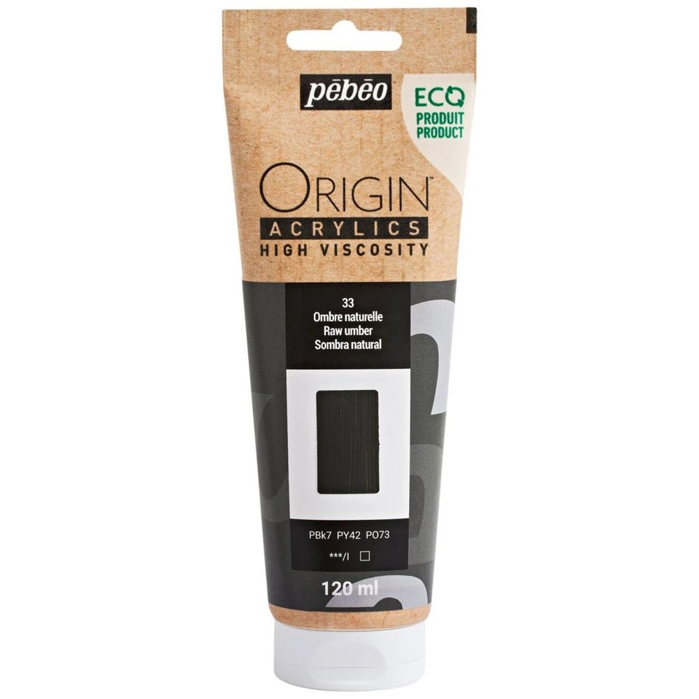 1 Pebeo Origin Acrylic Paint 120mL Raw Umber, 1 of 3