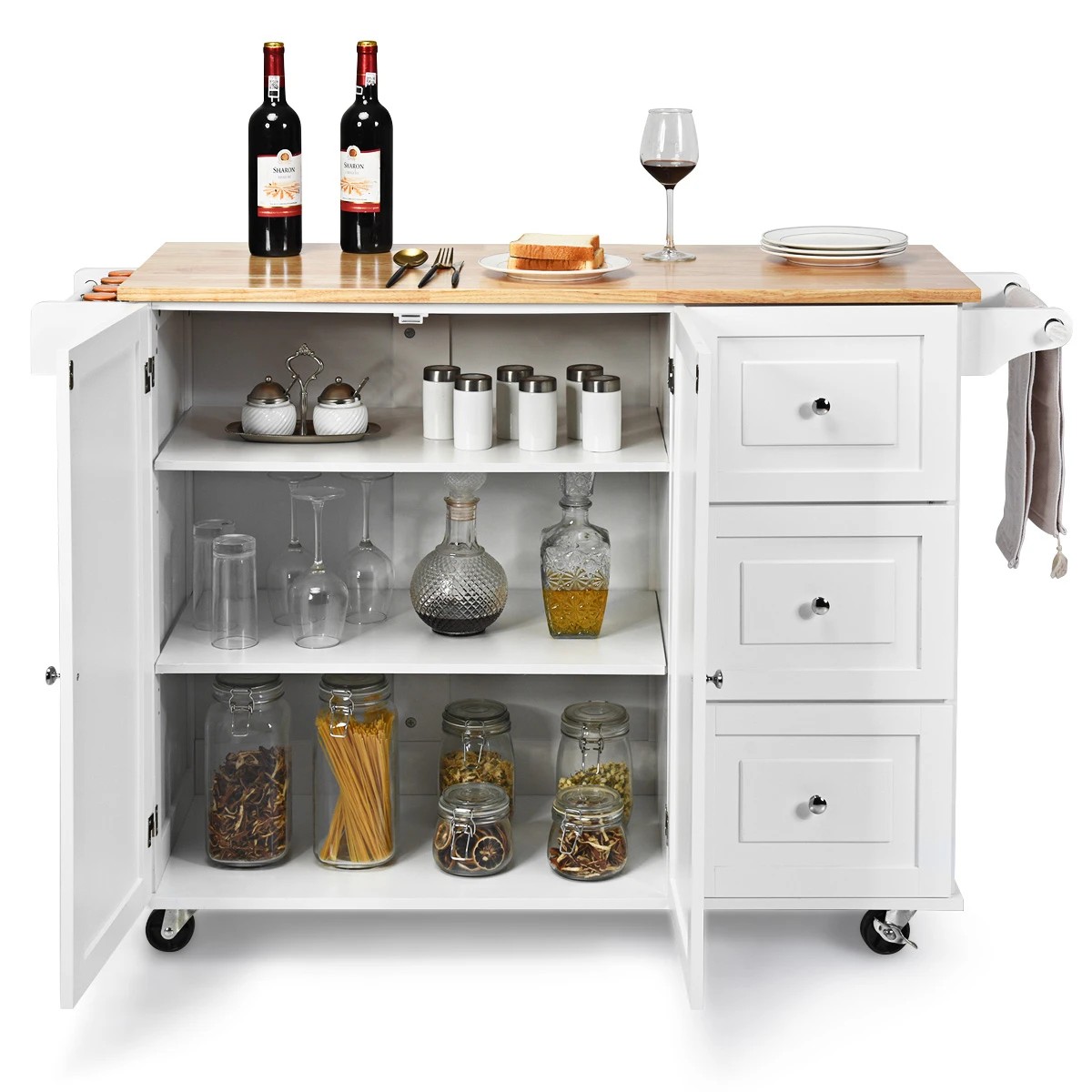 4 Costway Kitchen Island Trolley Dining Cart, 4 of 4