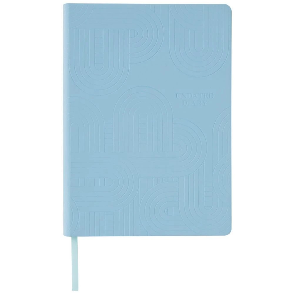 1 J.Burrows A5 Day to Page Undated Embossed Diary Blue, 1 of 8