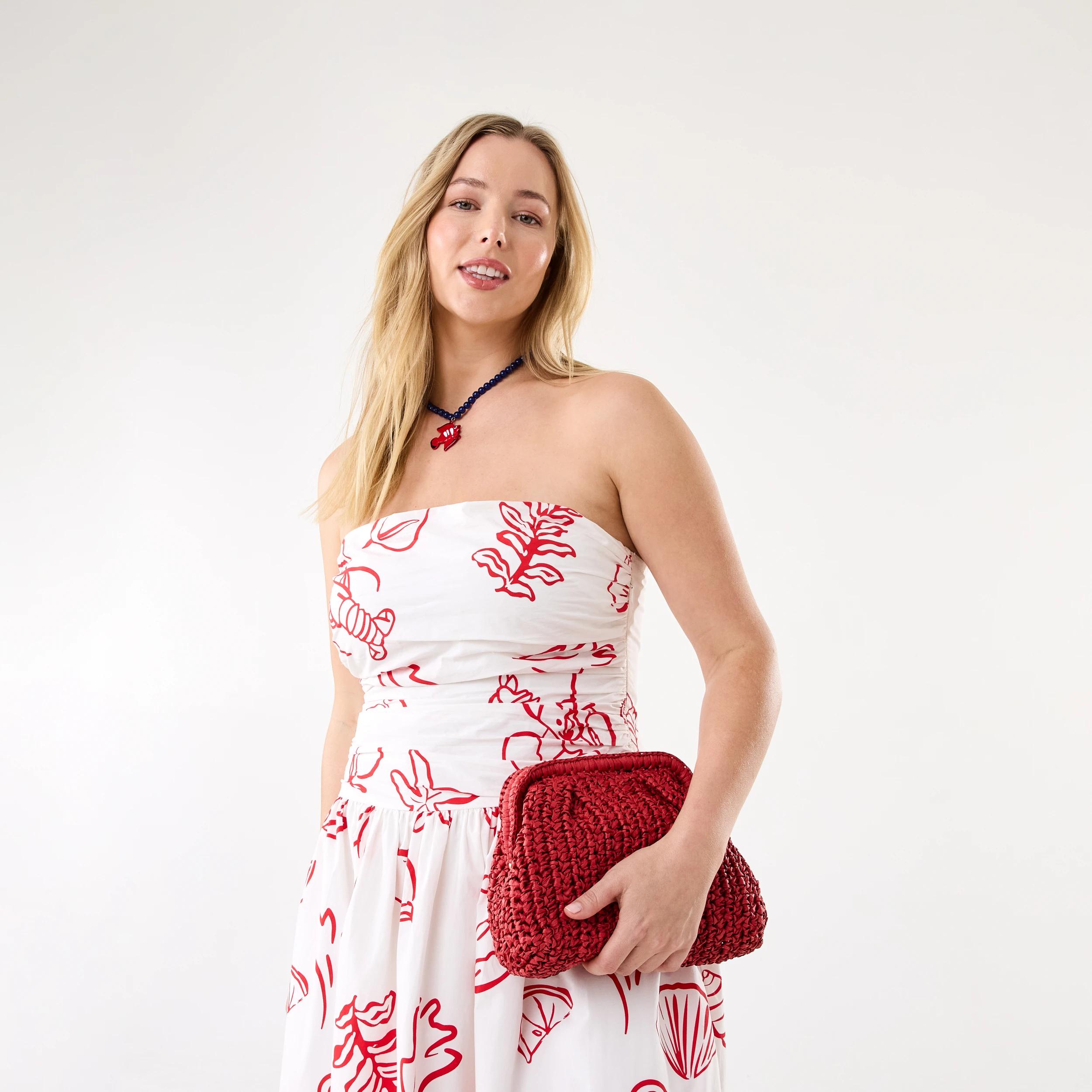 4 Fish Bead Necklace - Blue and Red Blue, 4 of 5