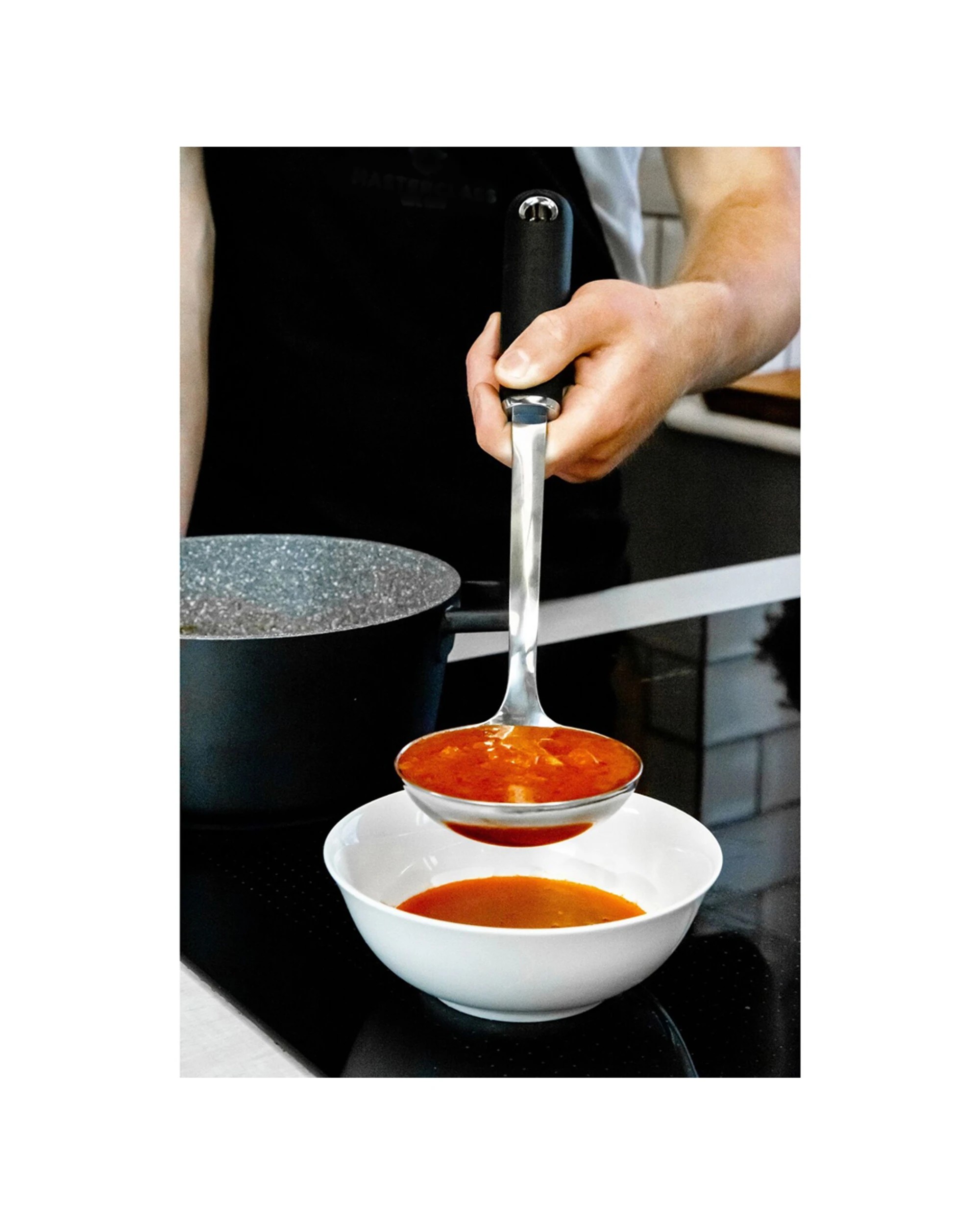 3 Mastercraft 3PK Soft Grip Stainless Steel Soup Ladle 34cm - Black, 3 of 3