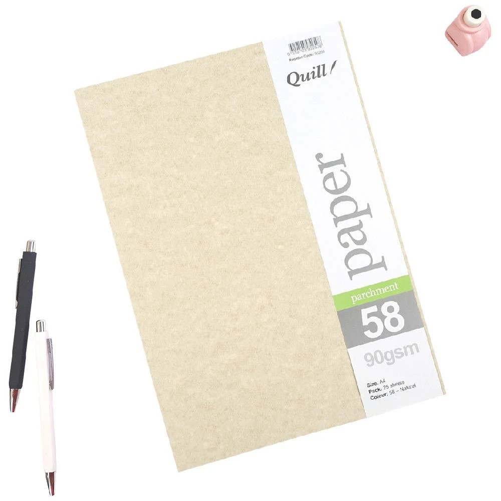 2 Quill Parchment 90gsm A4 Paper Natural 25 Pack, 2 of 3