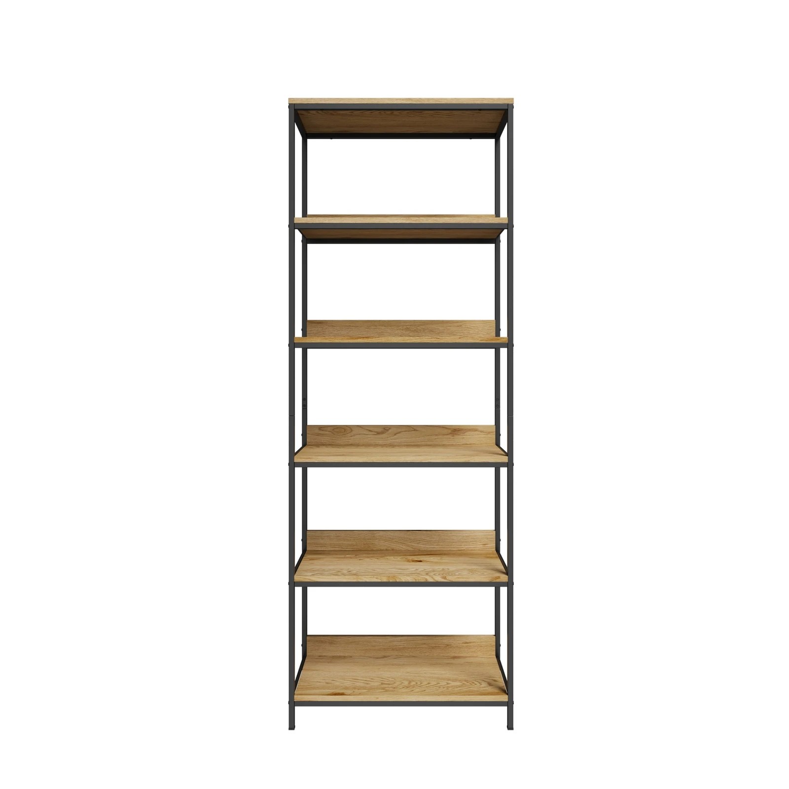 6 Oikiture Display Shelf 5 Tier Bookshelf Storage Shelves Stand Rack Bookcase
 - Natural, 6 of 9