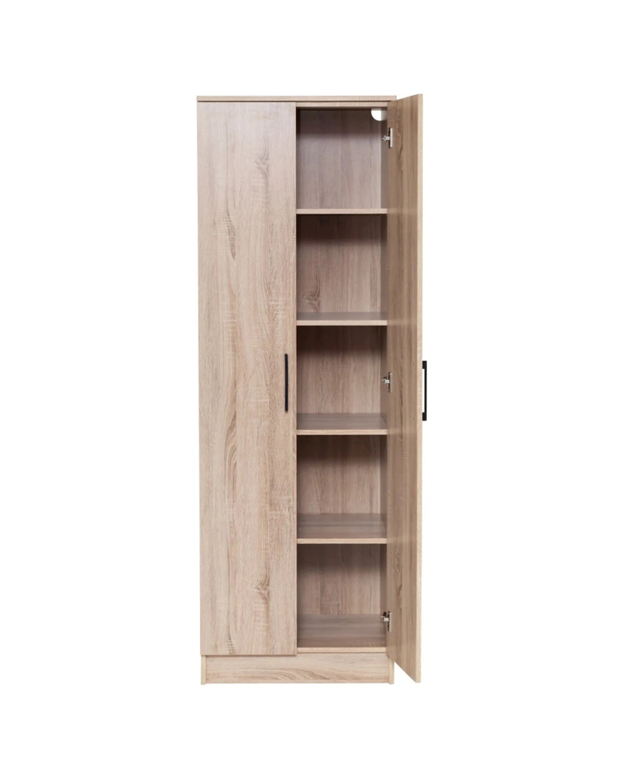 2 Alpine Bay Multipurpose Cupboard 5 Tier 2 Door Storage Unit Light Sonoma Oak - Brown, 2 of 9