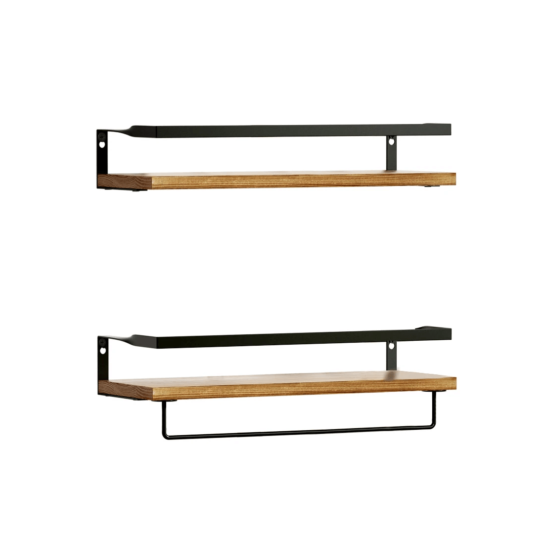 1 Artiss Floating Wall Shelf Set of 2 - Brown, 1 of 7