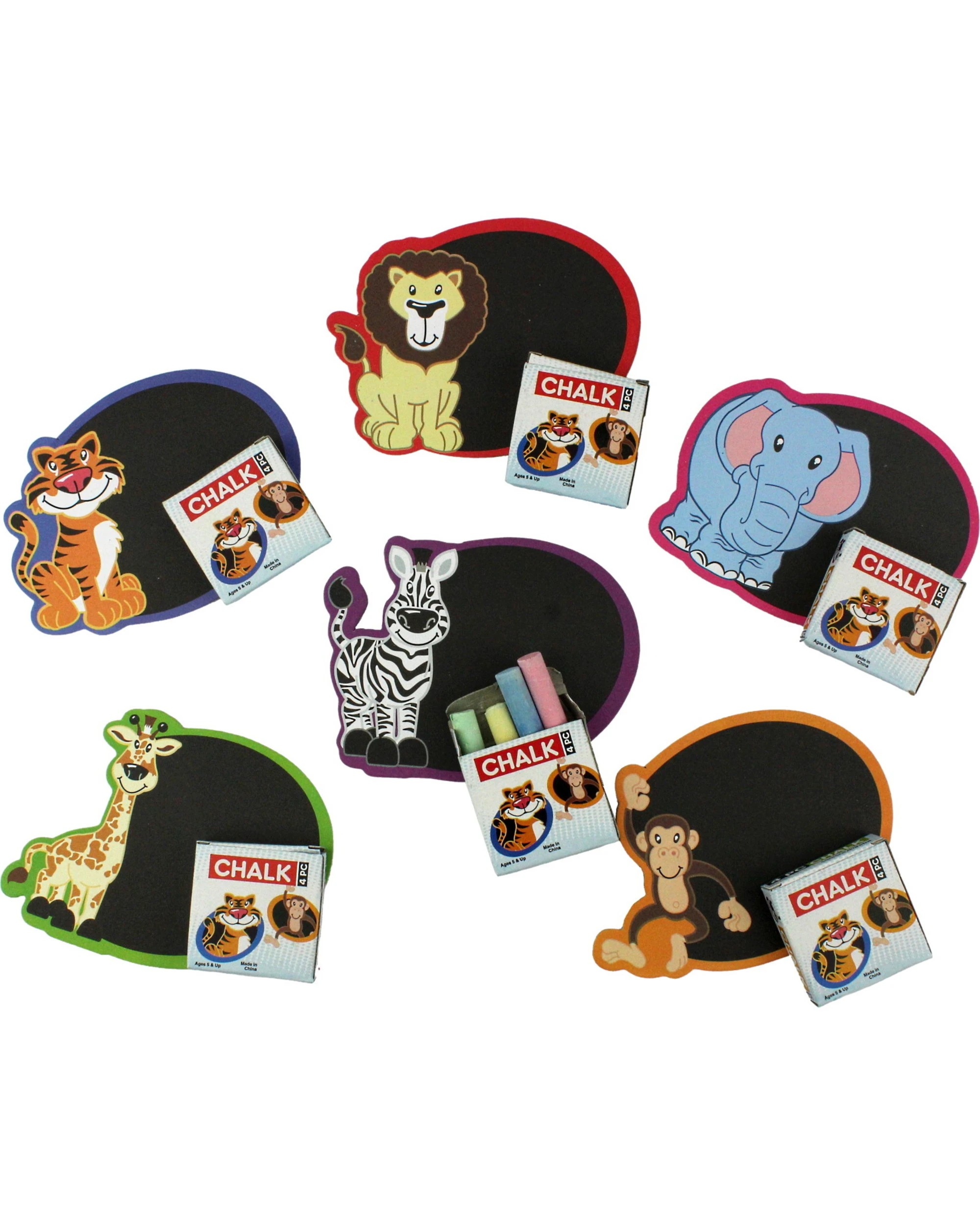 1 Partyrama Zoo Animal Chalkboard Set Pack of 12, 1 of 2