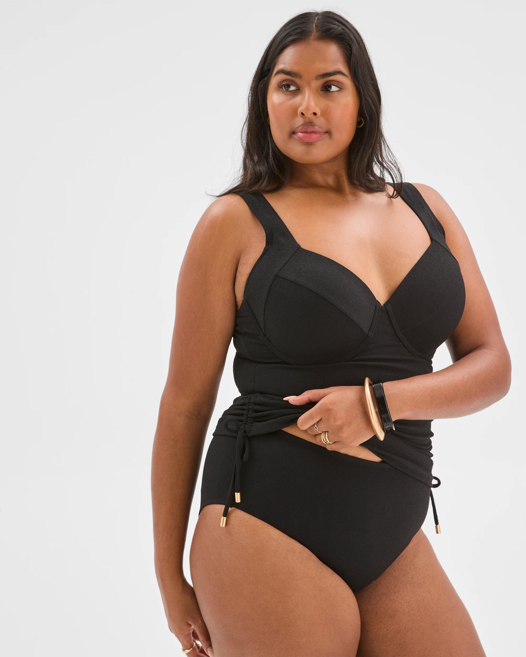 9 Target Woman Shape Your Body Resort Balconette Soft Textured Swim Tankini Top BLACK, 9 of 9