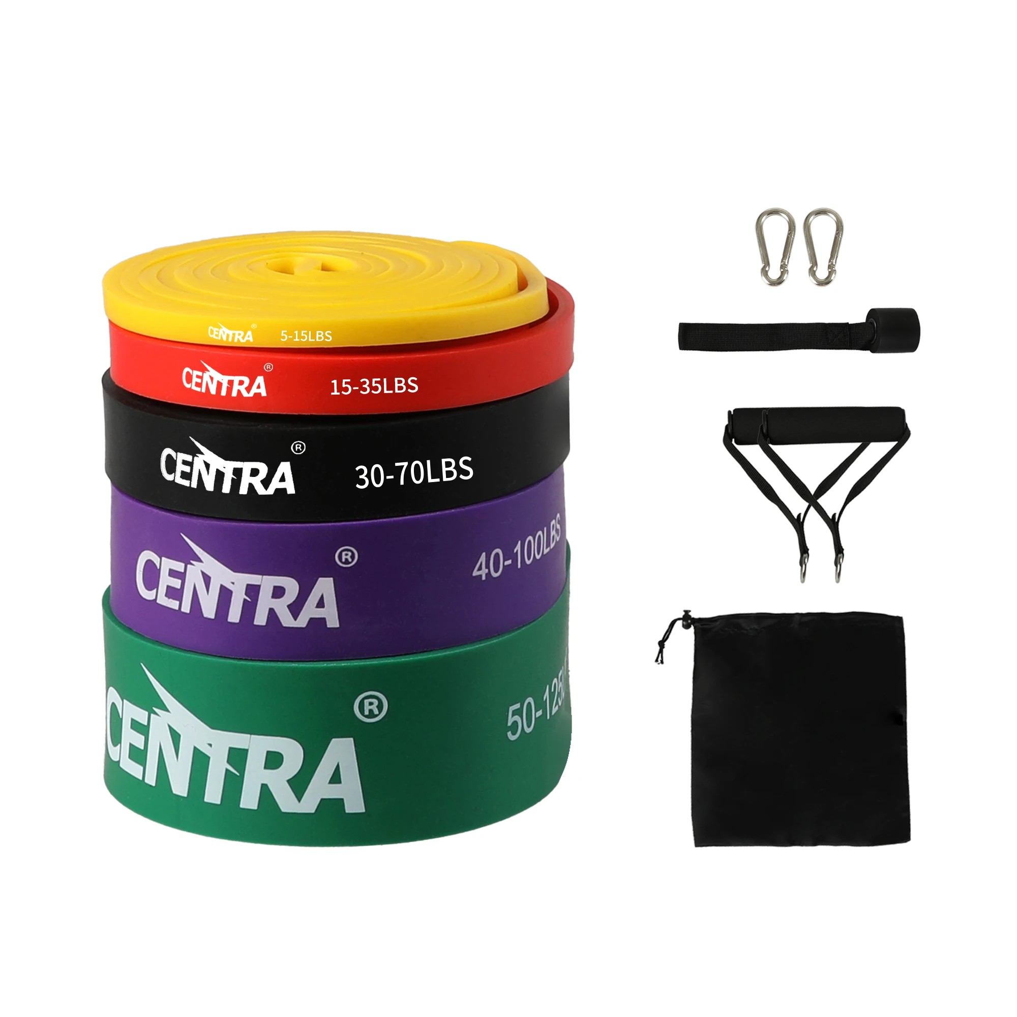 1 Centra Resistance Bands Heavy Duty Strength Fitness Exercise Loop Gym Yoga 11Pcs, 1 of 7