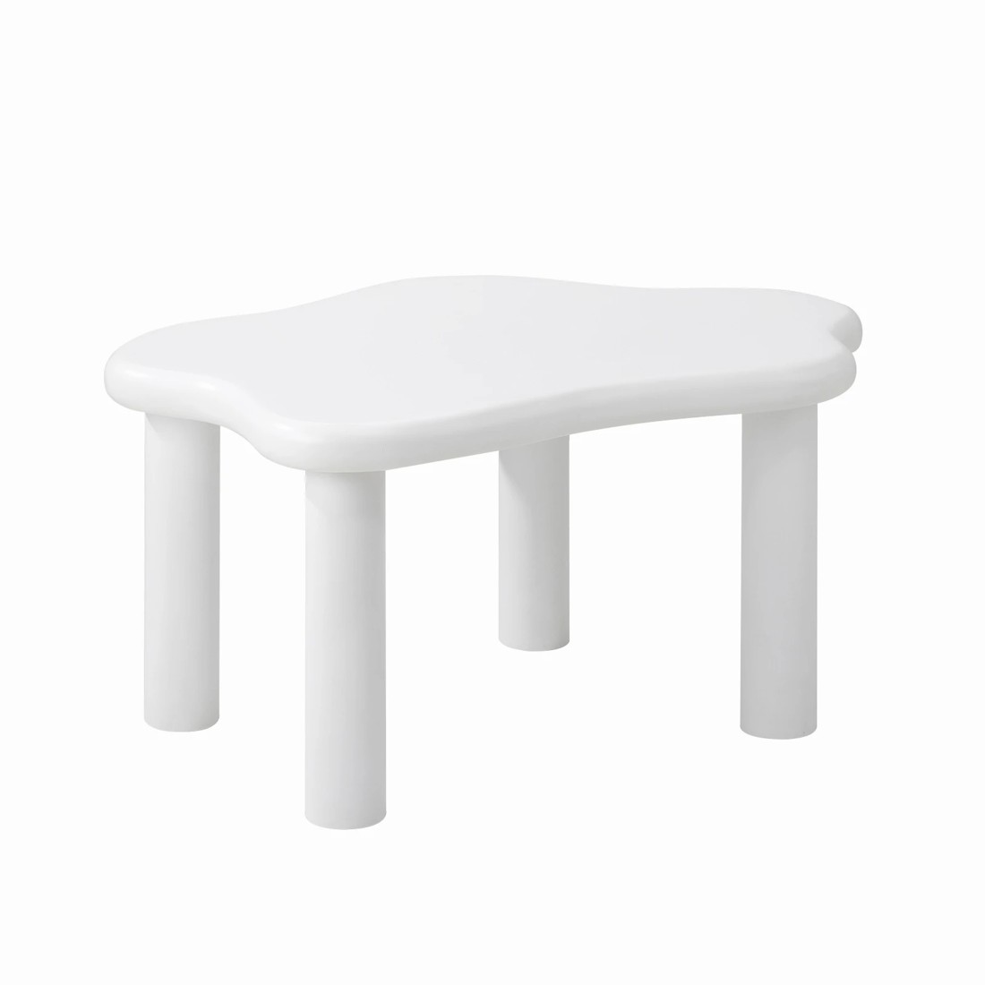 1 Oikiture Coffee Table Side Tables Sofa Cafe Desk Cloud Irregular
 - White, 1 of 10