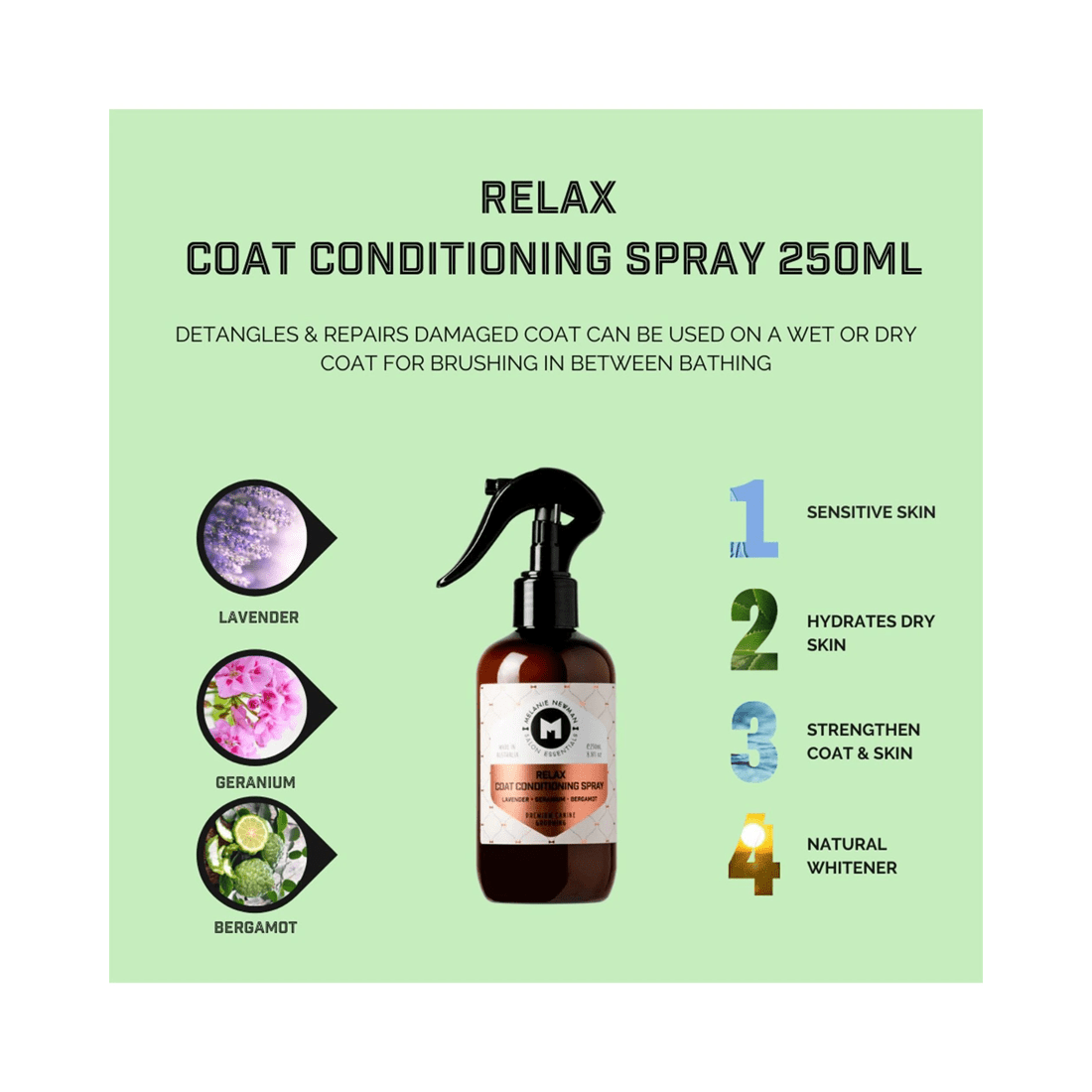 3 Melanie Newman Relax Coat Conditioning Spray for Dogs Lavender 250ml, 3 of 4