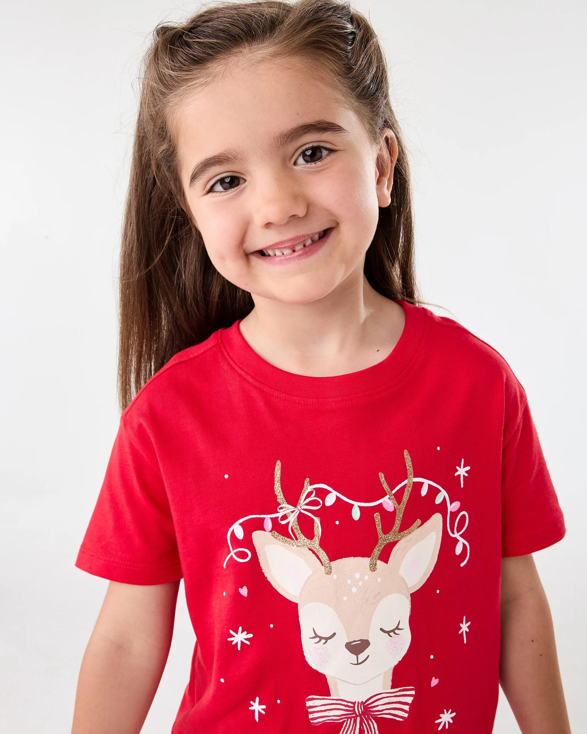3 Christmas Print T-shirt Red Doe, 3 of 6