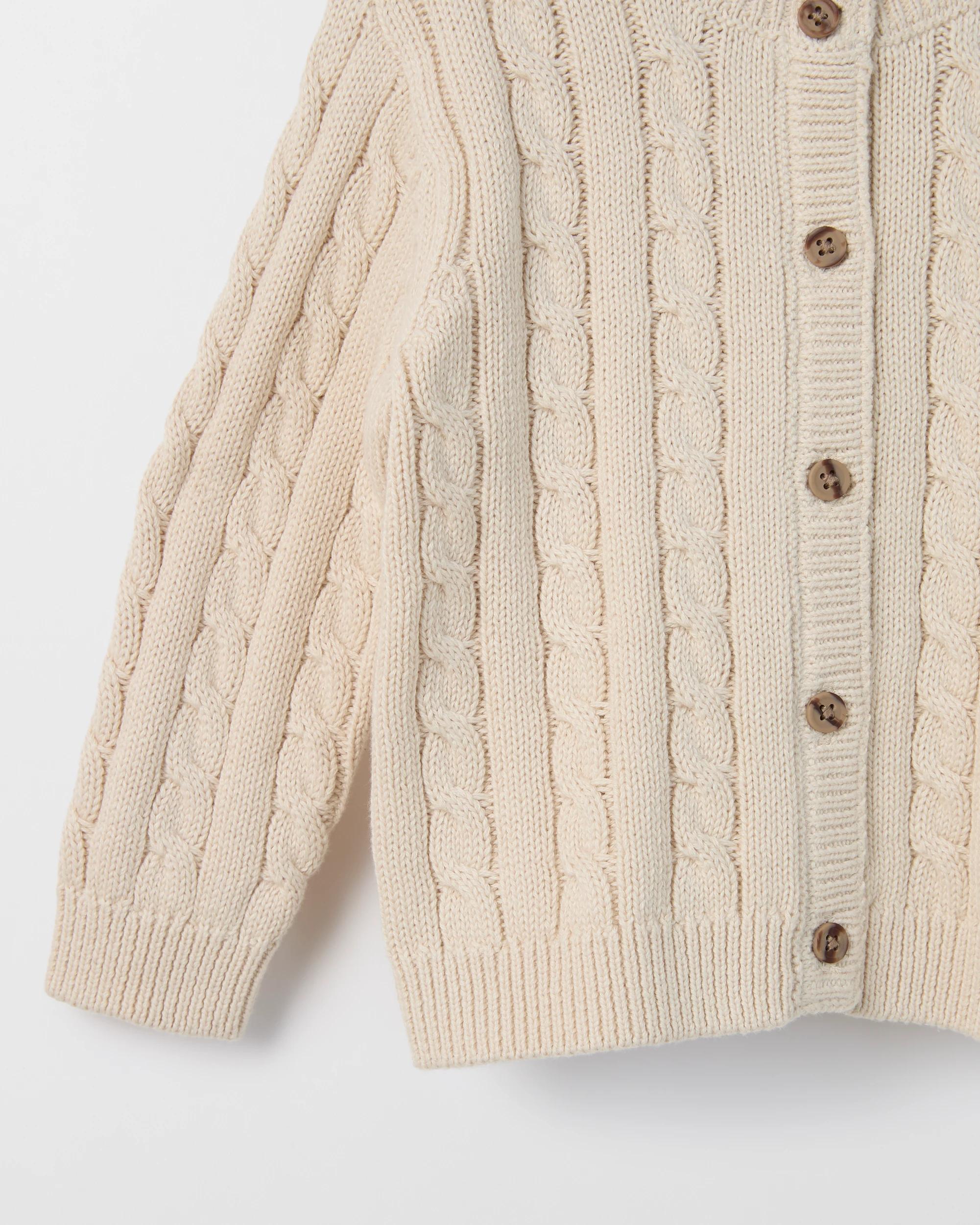 4 Target Baby Organic Cotton Cable Knit Cardigan CREAM, 4 of 4