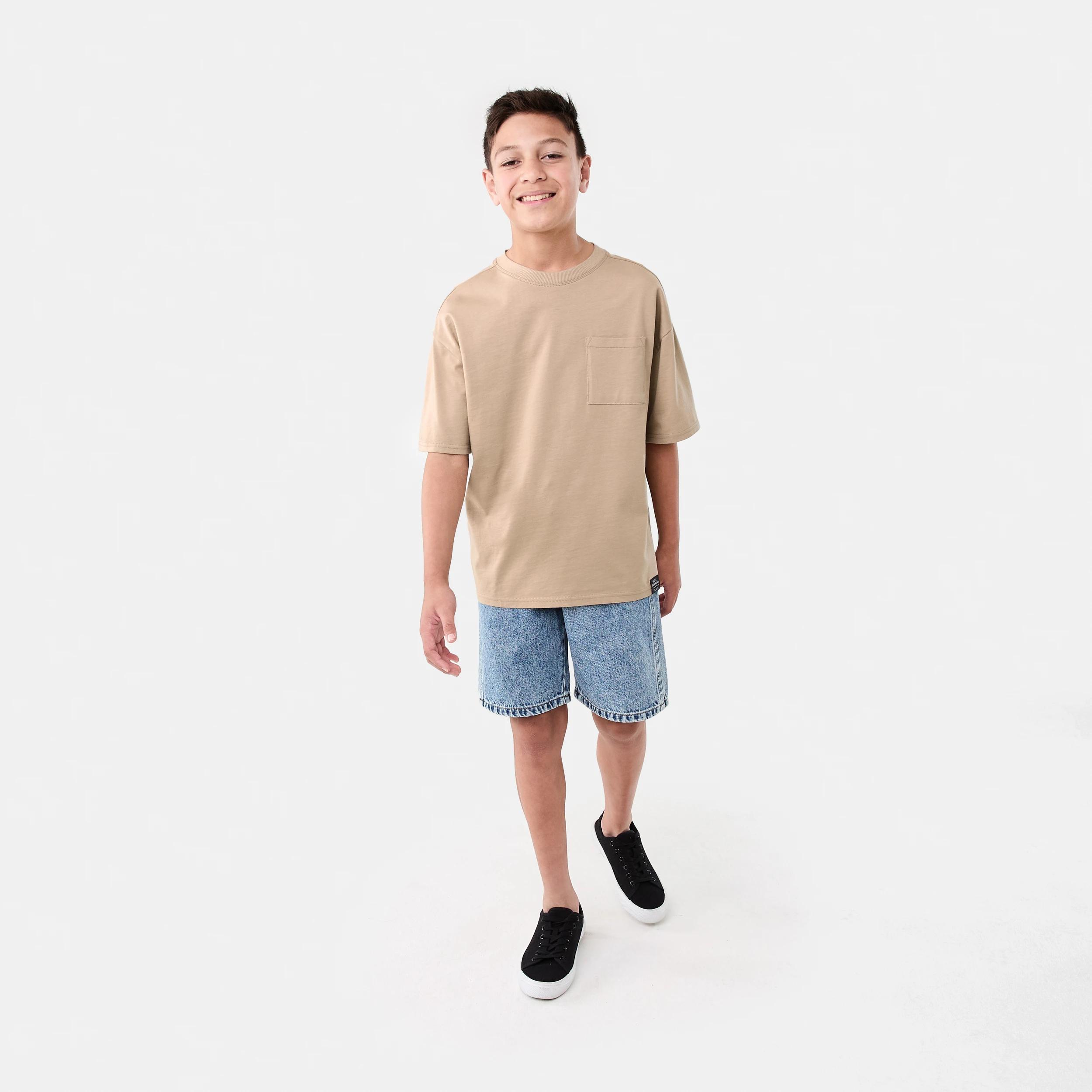 5 Short Sleeve Oversized T-shirt LIGHT BROWN, 5 of 6