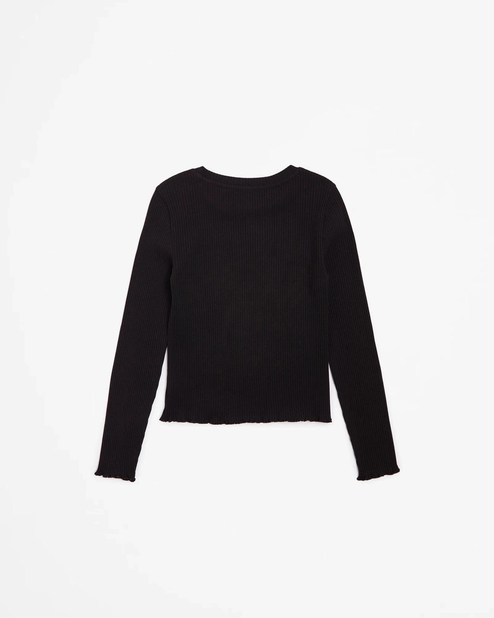 3 Target Australian Cotton Blend Long Sleeve Rib Top BLACK, 3 of 3