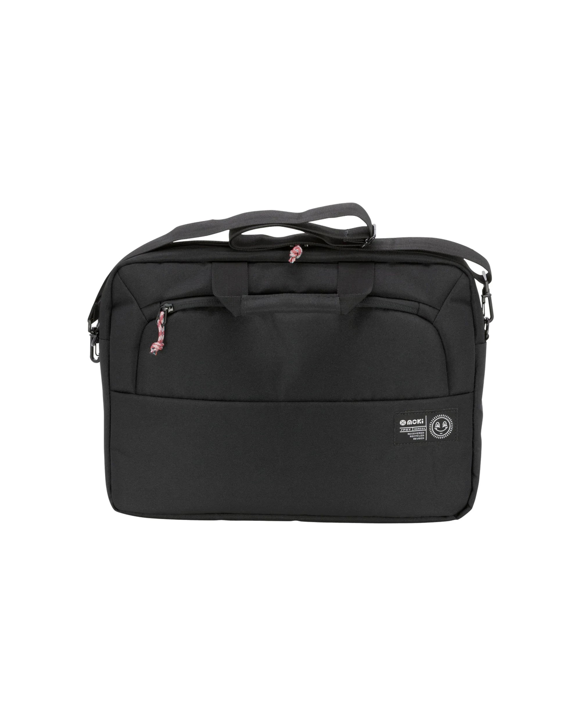 2 Moki rPET Series Laptop Satchel 15.6in Laptop rPET Material 2 Compartments - Black, 2 of 5