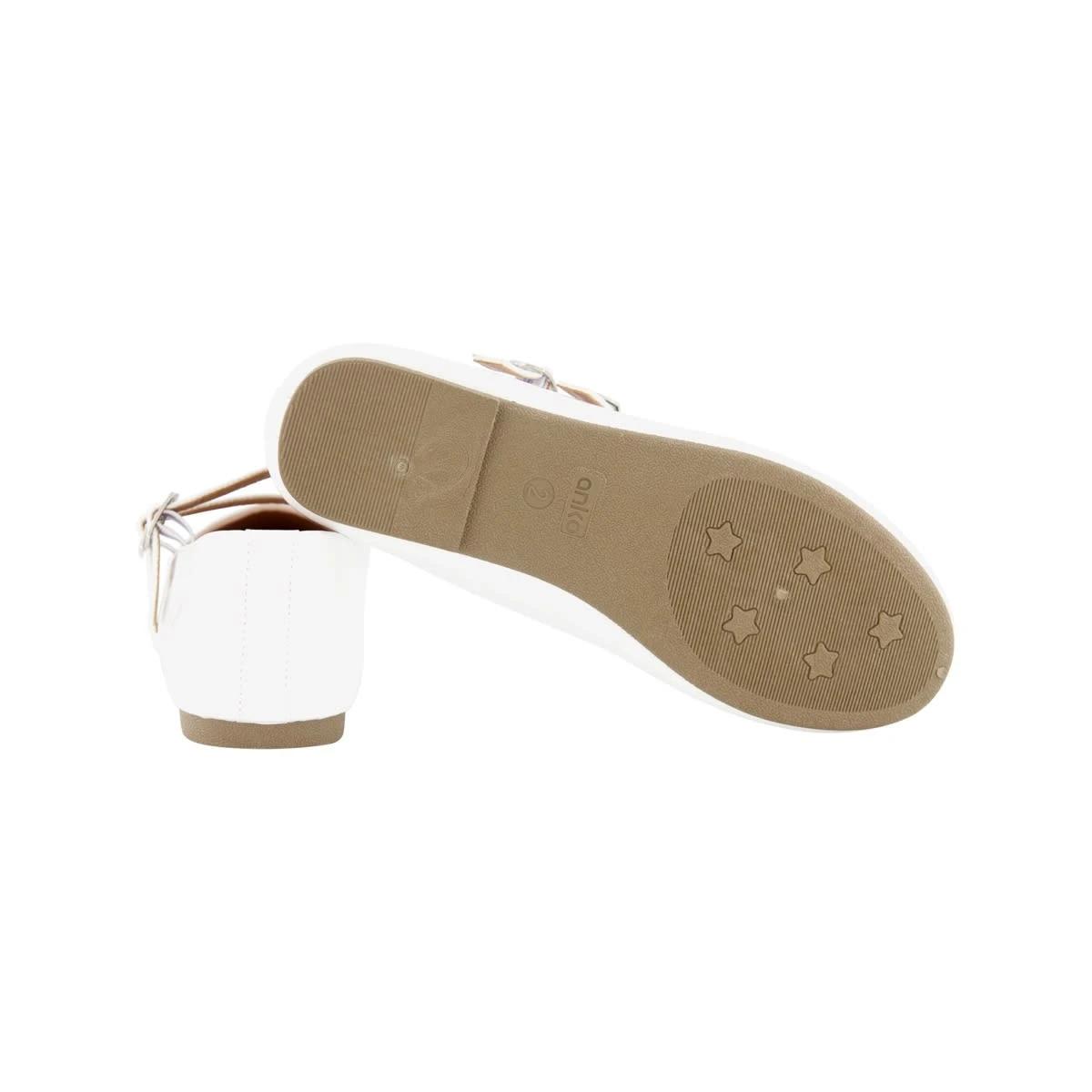 5 Senior Double Buckle Flats WHITE, 5 of 5