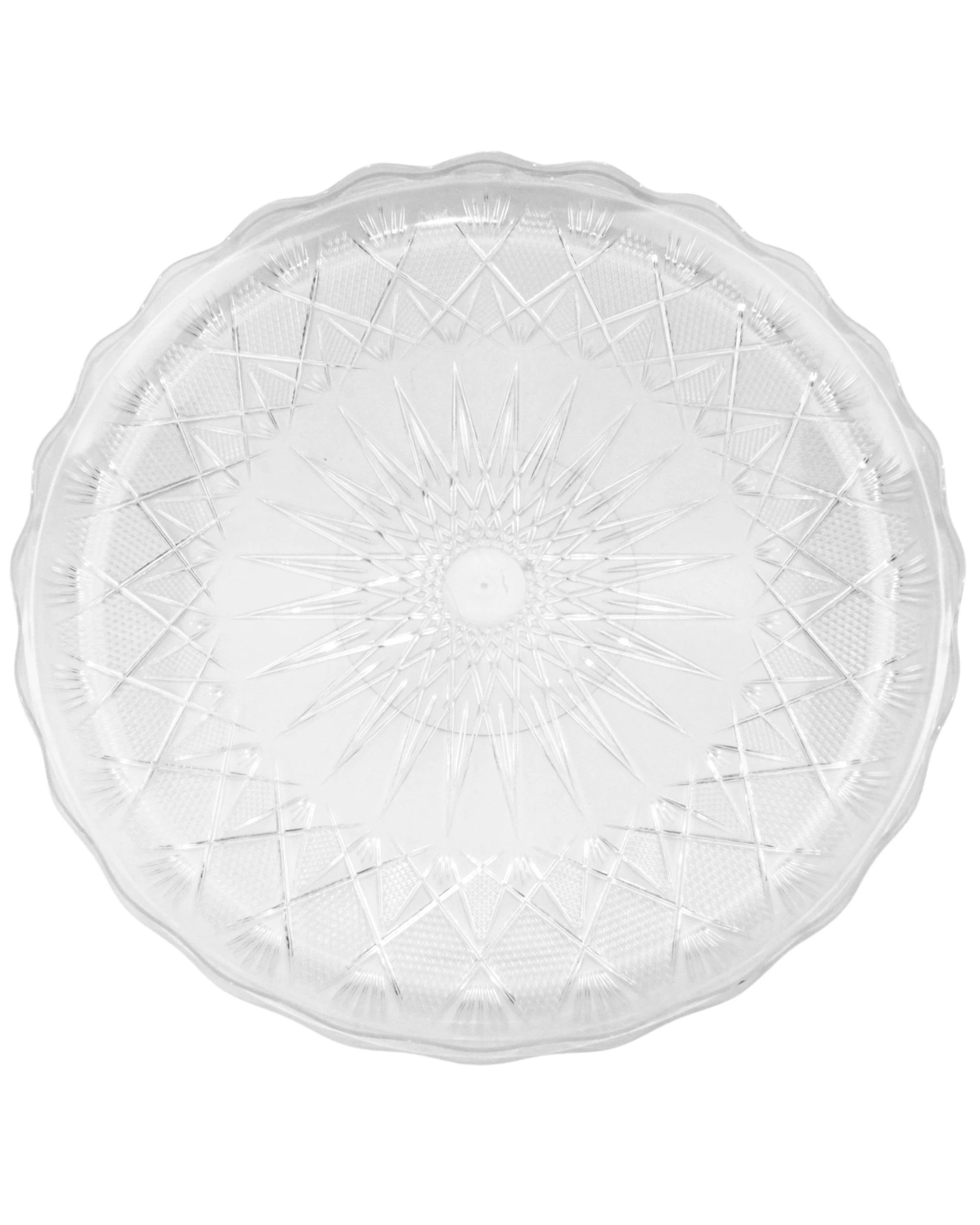 1 Partyware Clear Plastic Round Diamond Tray 30.5cm - Clear, 1 of 4