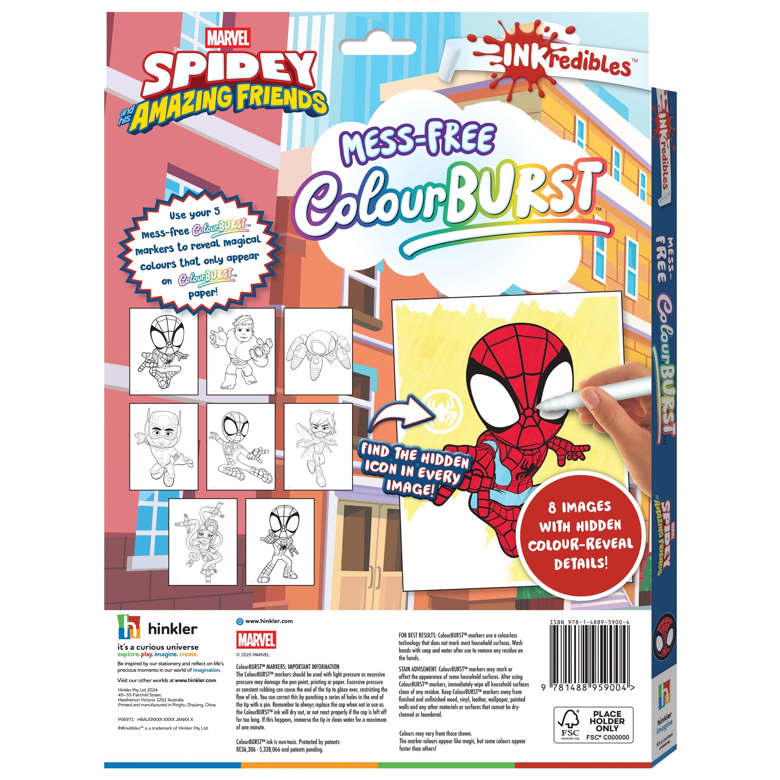 2 INKredibles Disney Junior Marvel Spidey and his Amazing Friends Mess-Free ColourBurst Activity Kit - Book, 2 of 6