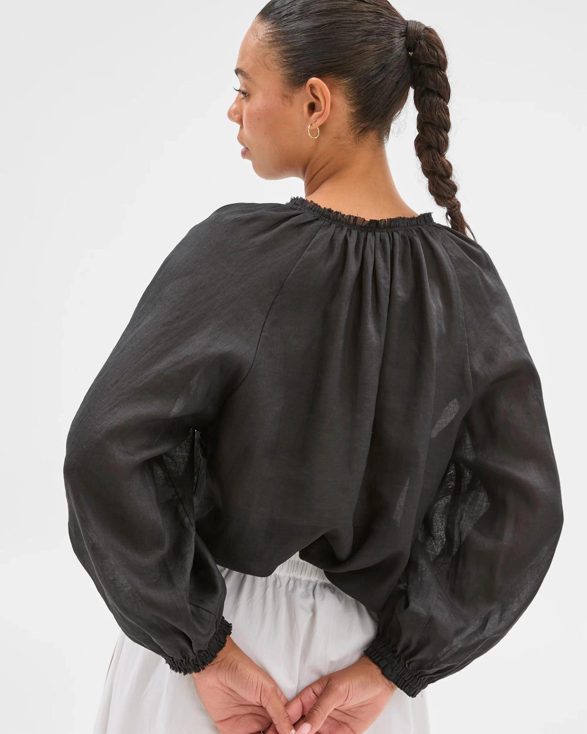 5 Target Peasant Blouse BLACK, 5 of 5