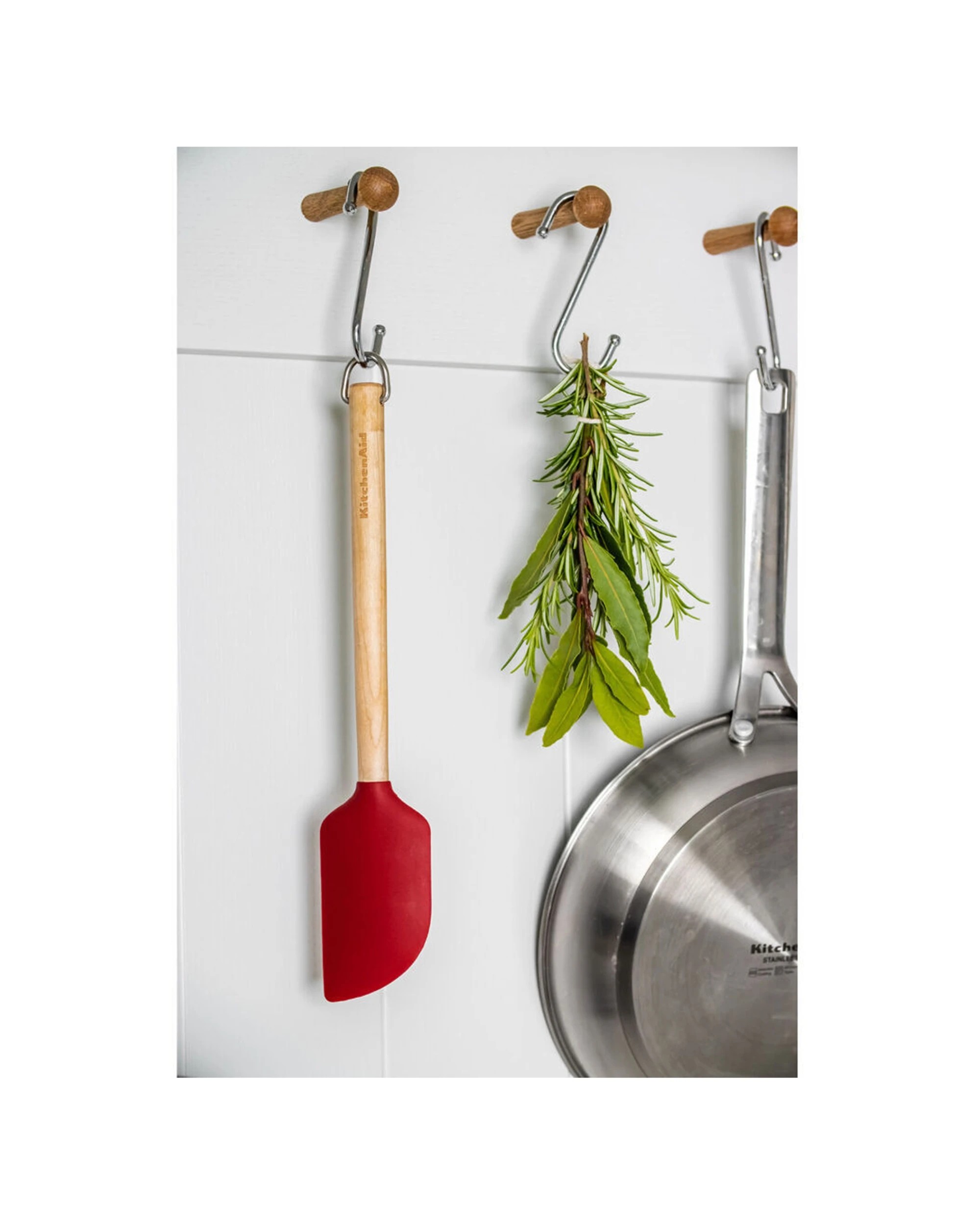 6 KitchenAid Birchwood Handle Scraper Spatula 4PK Silicone Head Kitchen Utensil - Red, 6 of 6