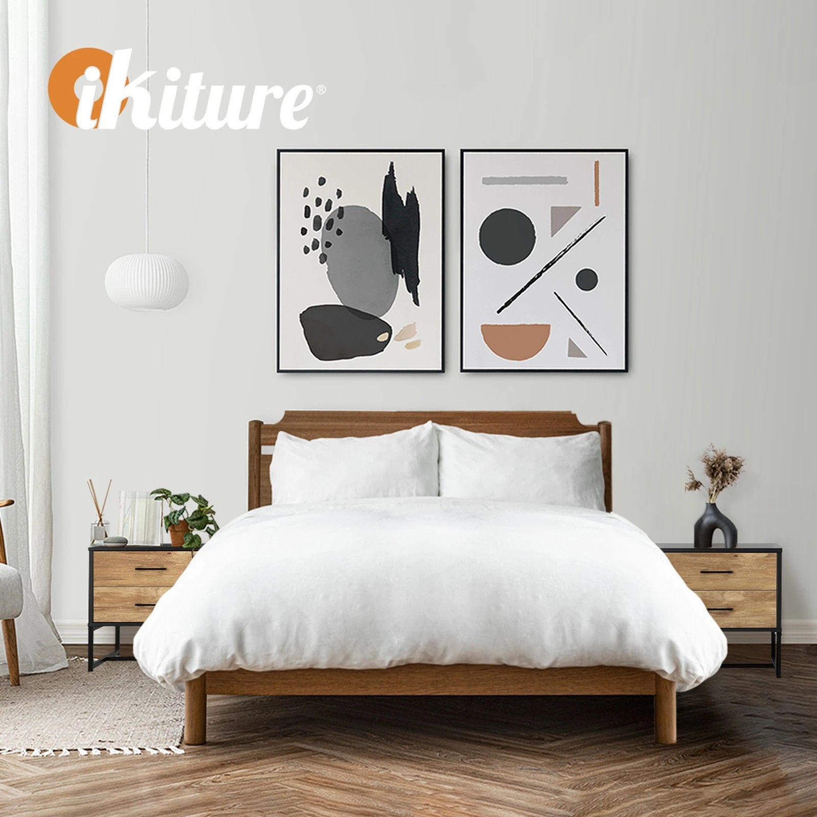 5 Oikiture Bedside Table 2 Drawers Side Tables Storage Nightstand Metal
 - Multi, 5 of 10