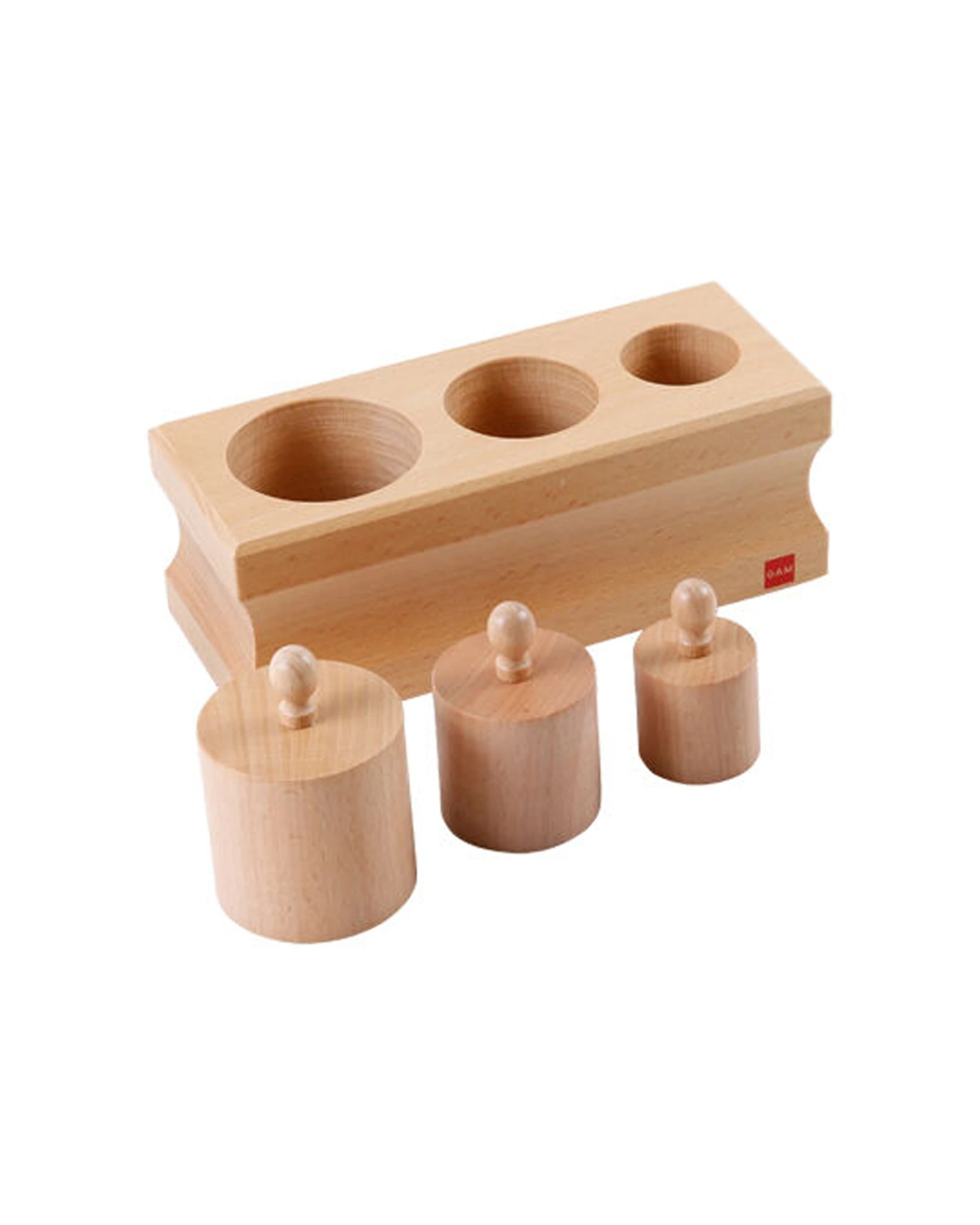 1 Gam Montessori Cylinder Block Wooden Educational Toy Storage Stand Ages 3 Years - Brown, 1 of 3