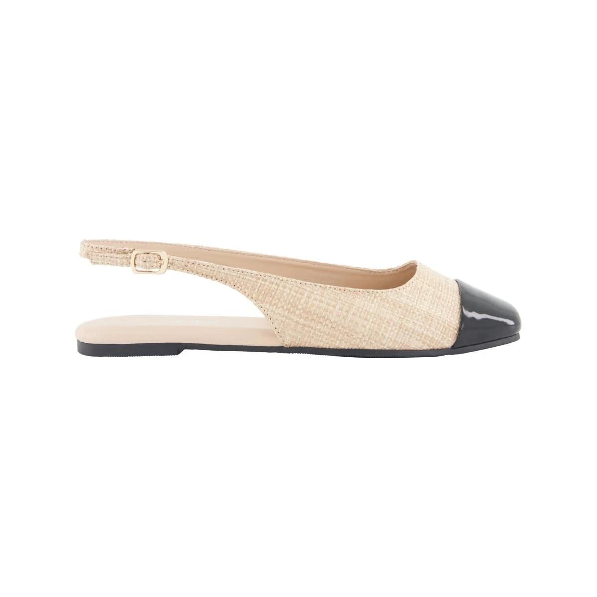 1 Ballet Toe Cap Slingback Flats NATURAL, 1 of 3