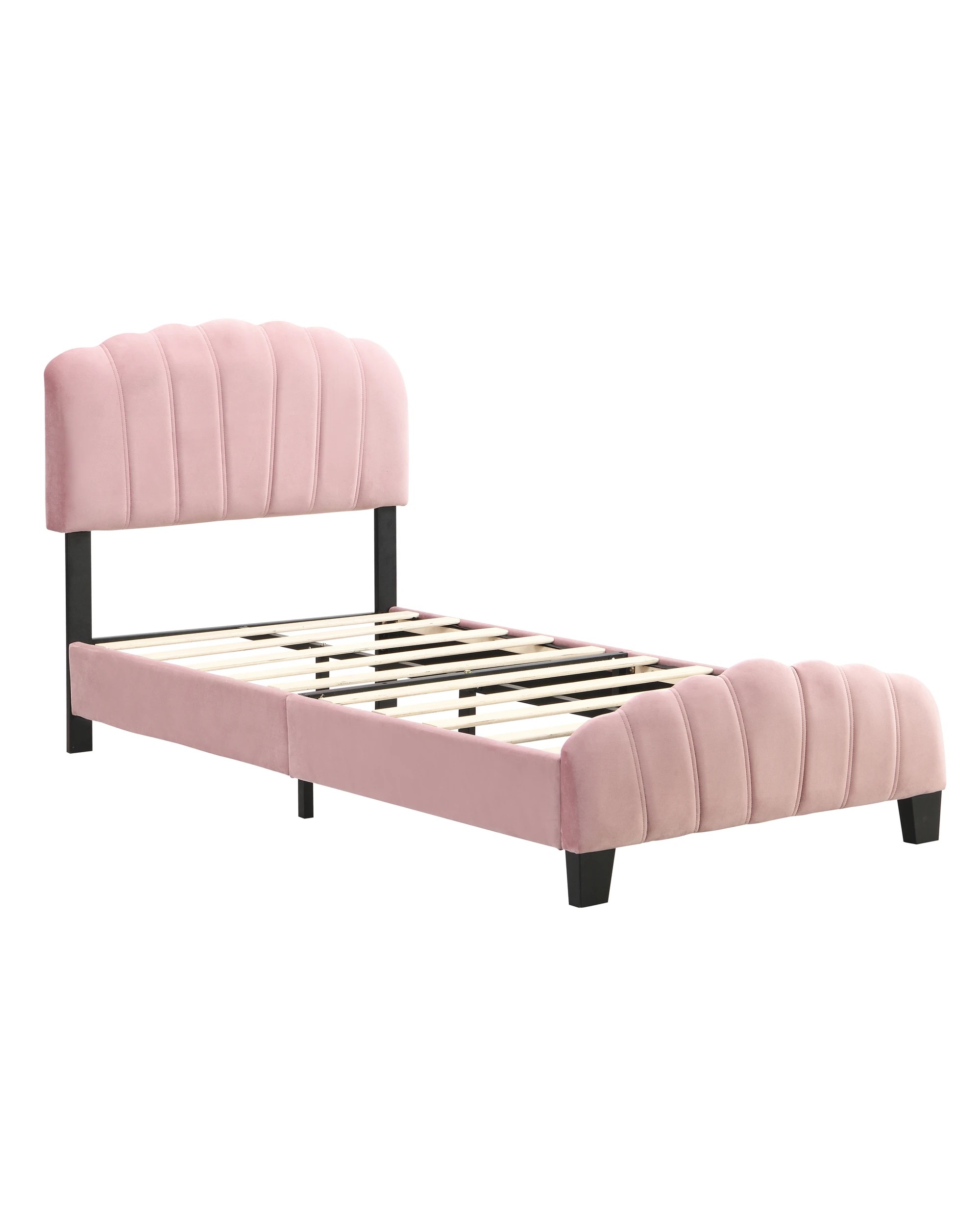 4 IHOMDEC BEF04 Single Kid's Bed Frame - Pink - Pink, 4 of 10