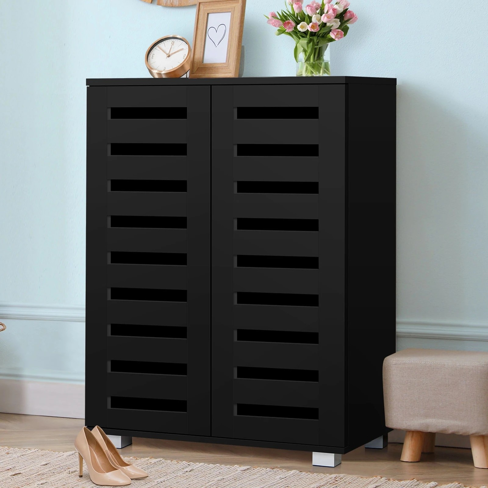 9 Alfordson Shoe Cabinet Organiser Storage Rack Drawer Shelf 21 pairs - Black, 9 of 10