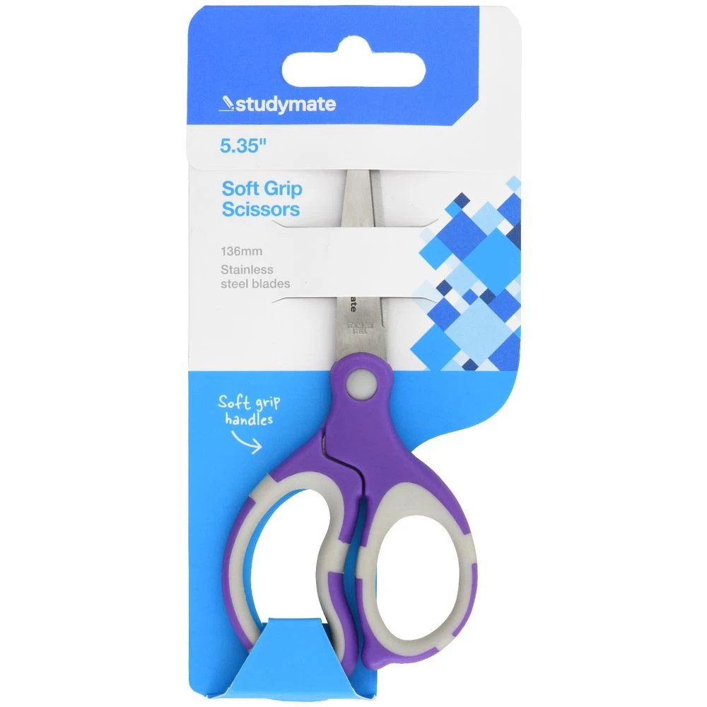 2 Studymate Soft Grip Scissors 135mm Purple, 2 of 2