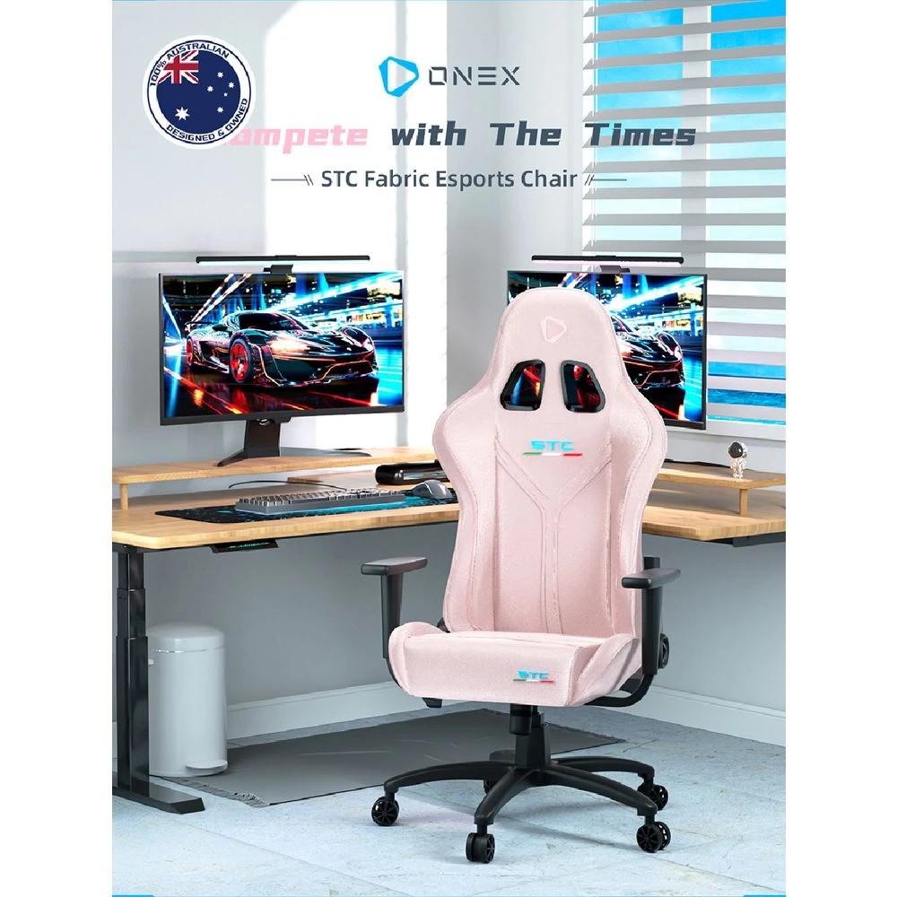 8 ONEX STC Tribute Fabric Gaming Chair Pink Gaming Chairs, 8 of 10