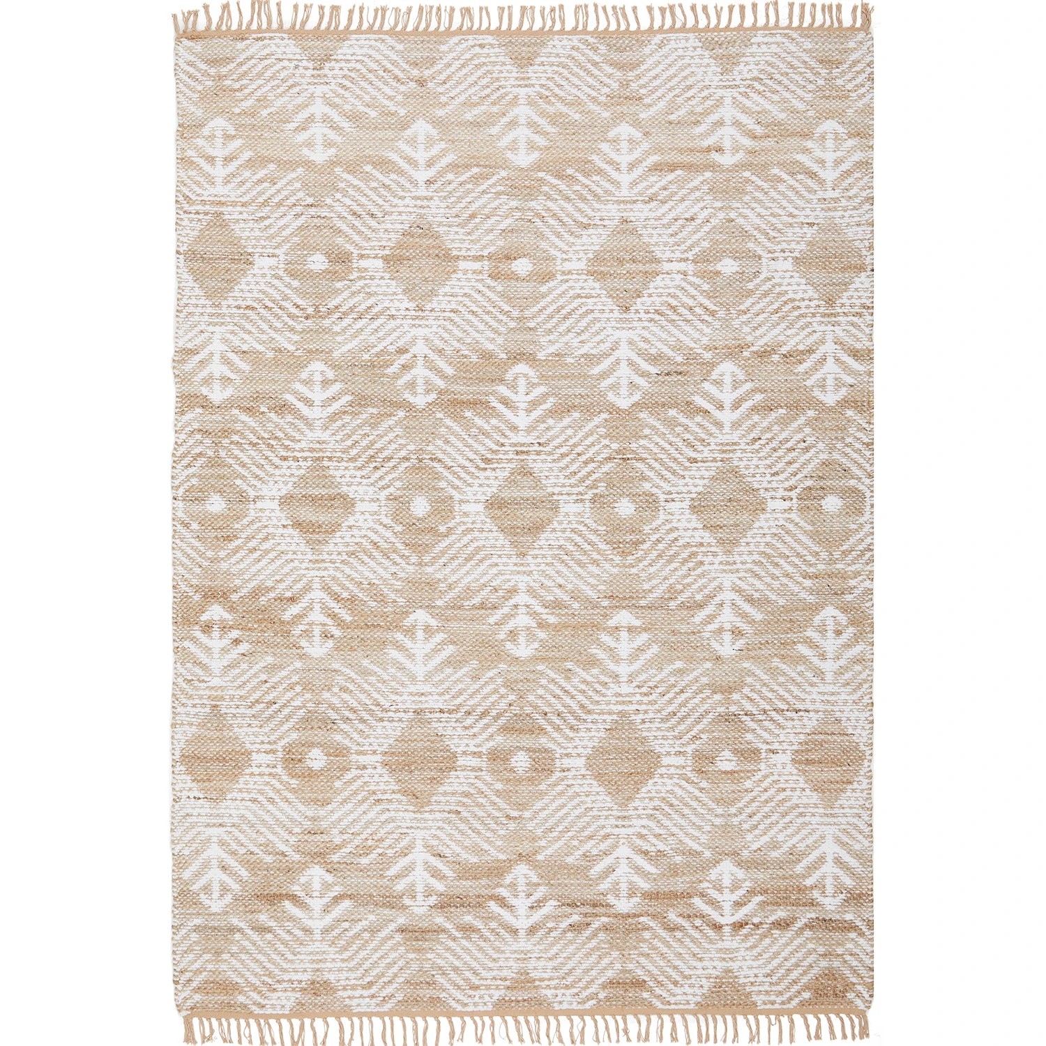 2 Common Ground Rugs Grove Rosa 280x190cm - Large Hand Loomed Jute Floor Rug - White, 2 of 9