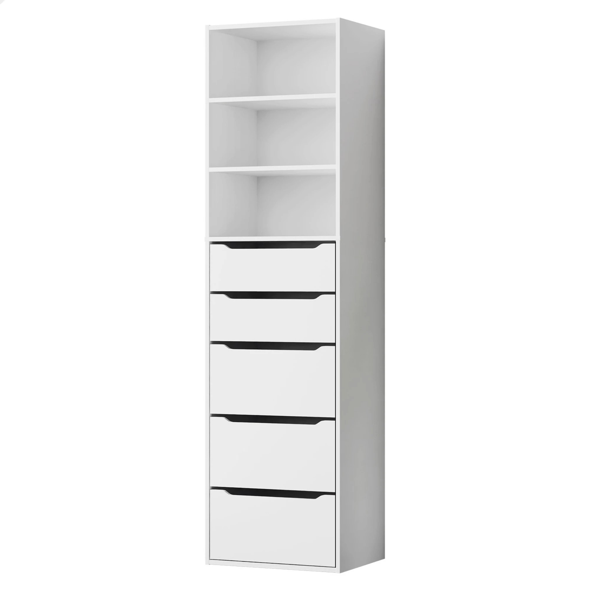 1 Alfordson Wardrobe Clothes Storage Cabinet Closet Organizer 5 Drawers - White, 1 of 10