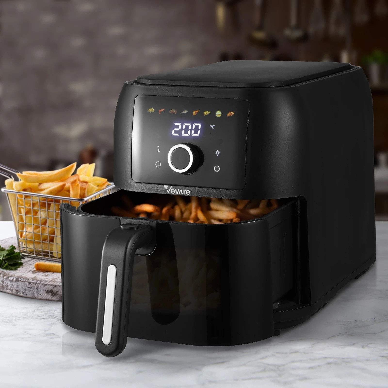 2 Vevare Air Fryer 8l Fryers Oven Digital Touch Oil Free Cooker 1700w Kitchen
 - Black, 2 of 7