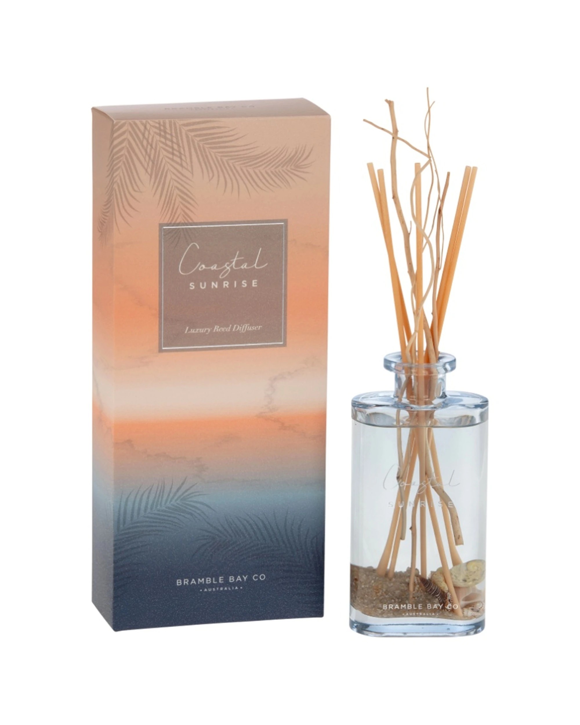 2 Bramble Bay Ocean Coastal Sunrise Glass Reed Diffuser Scented Home Fragrance 150ml - Natural, 2 of 4
