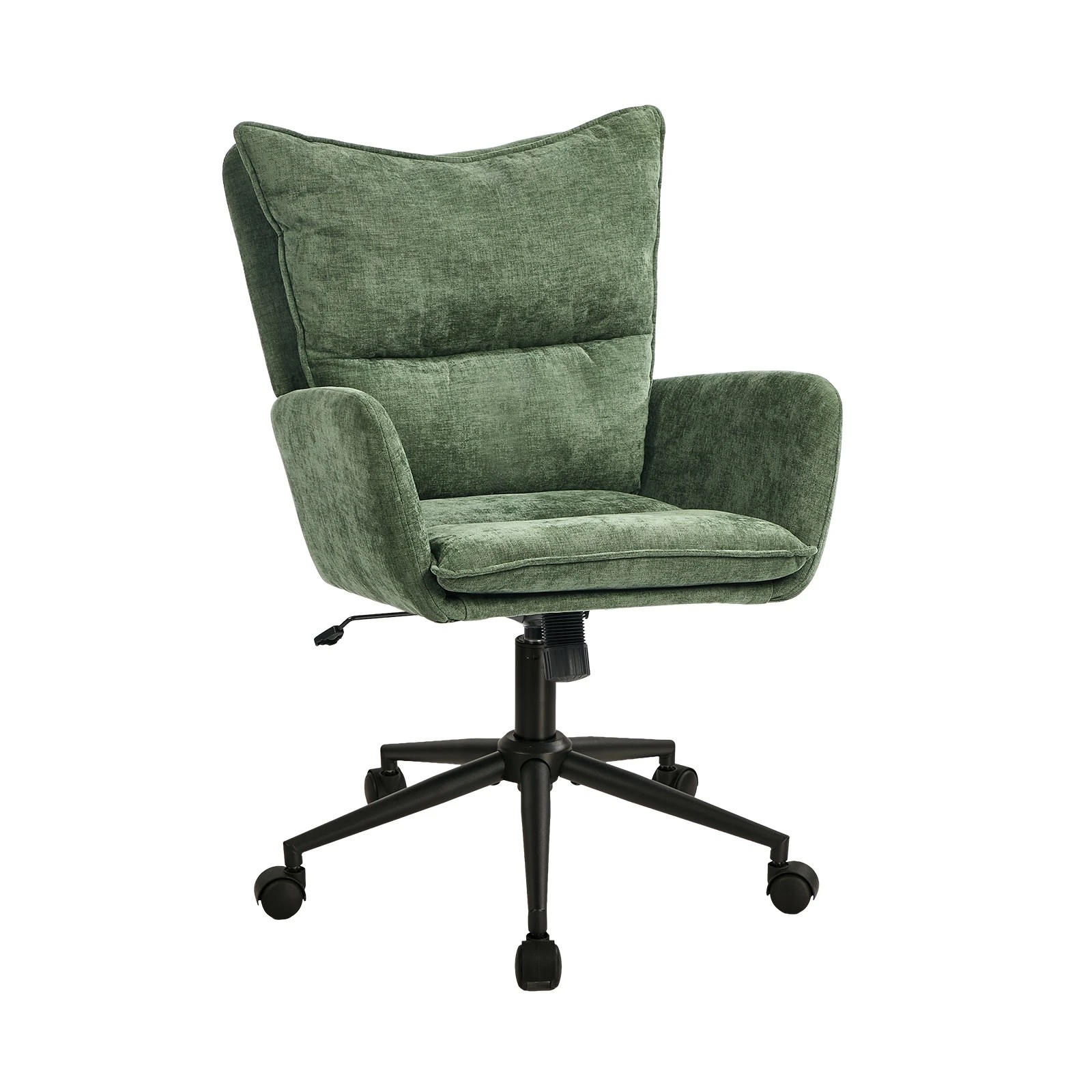 1 Oikiture Mid Back Office Chair Swivel Desk Chair Wide Seat Armrest - Green, 1 of 7