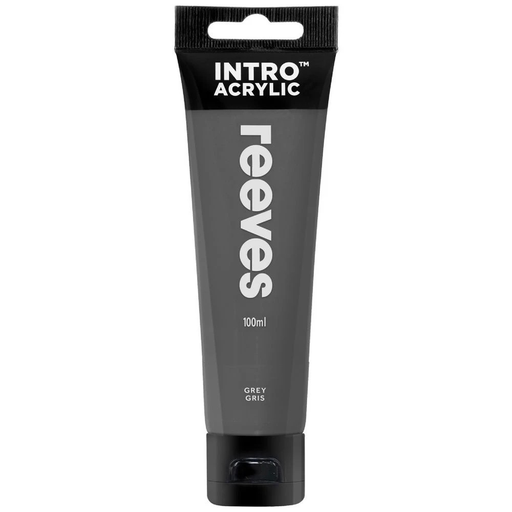 1 Reeves Intro Acrylic Paint 100mL Grey, 1 of 1