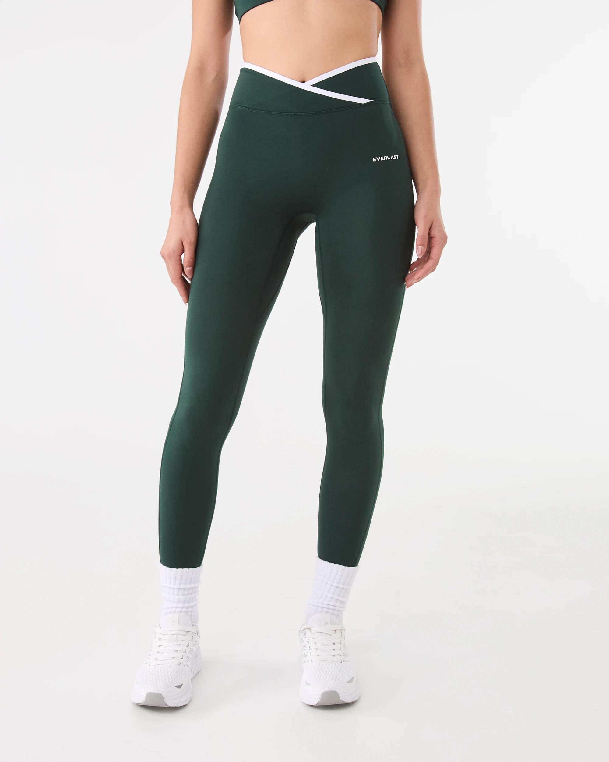 1 Everlast Womens Cross Front Leggings Pine, 1 of 7
