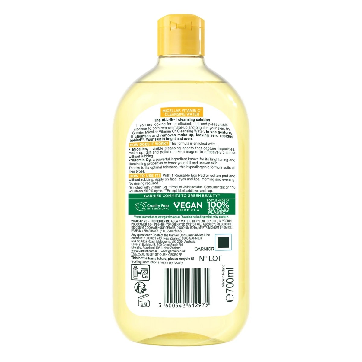 2 Garnier SkinActive All-In-One Micellar Cleansing Water 700ml – Vitamin C, 2 of 2
