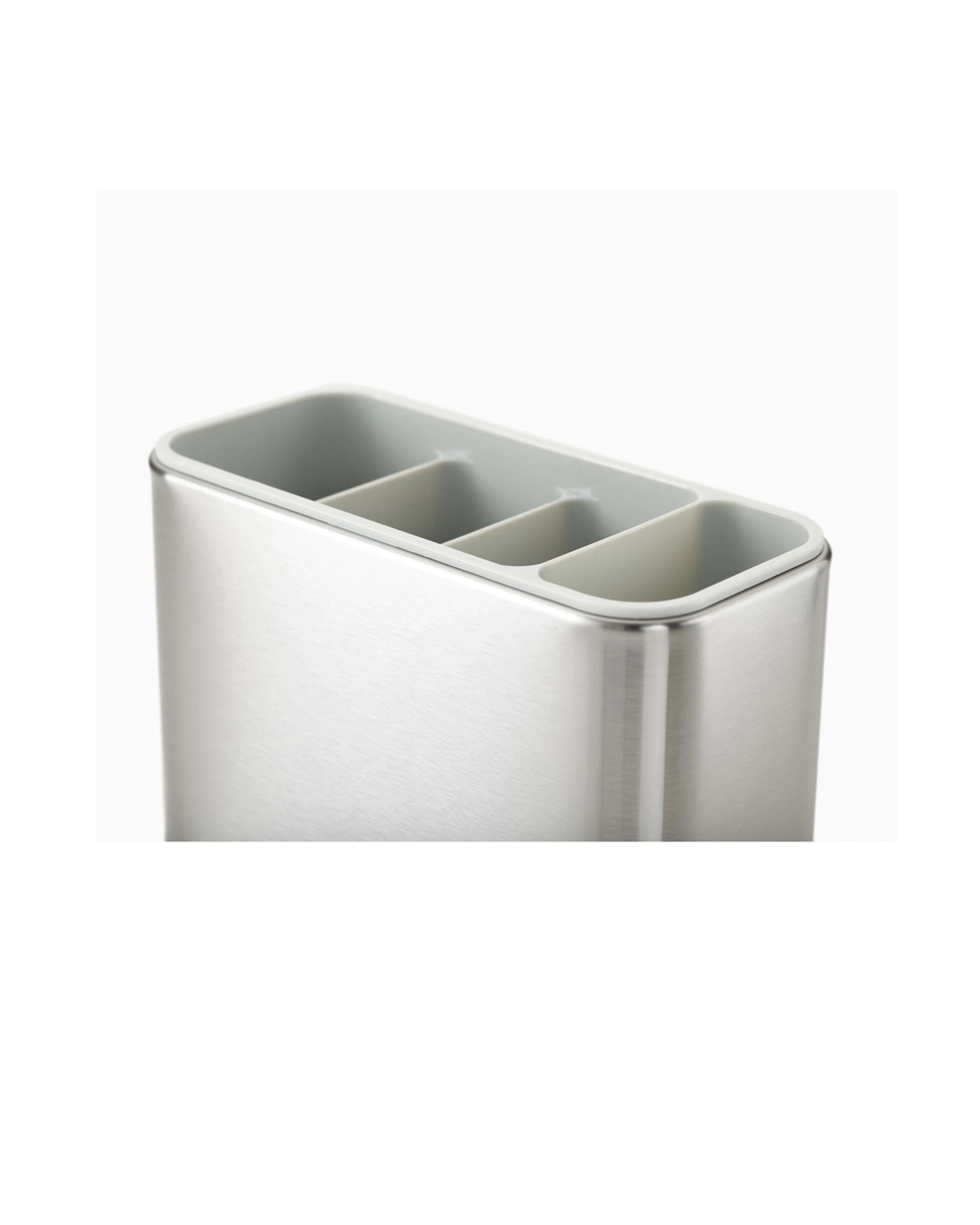 1 Joseph Joseph Surface Stainless Steel Cutlery Drainer Organiser Non-Slip Light Stone - Silver, 1 of 6